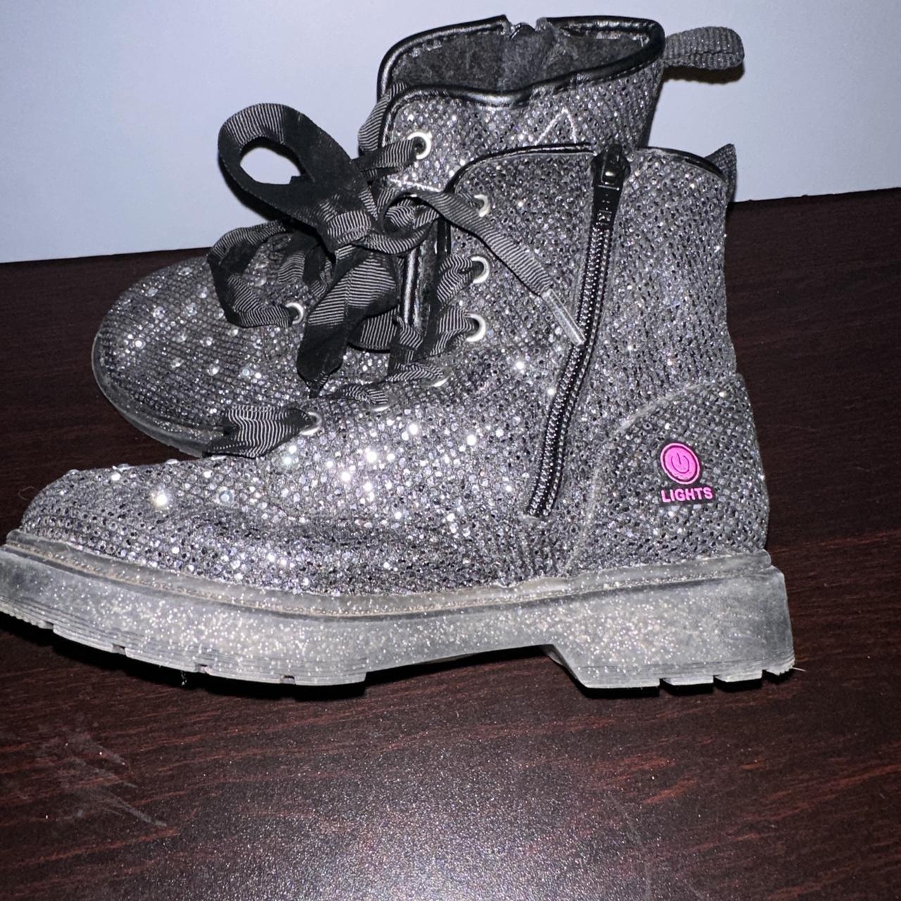 Skechers Glitter Shimmer Boots Side Zip Sz 12