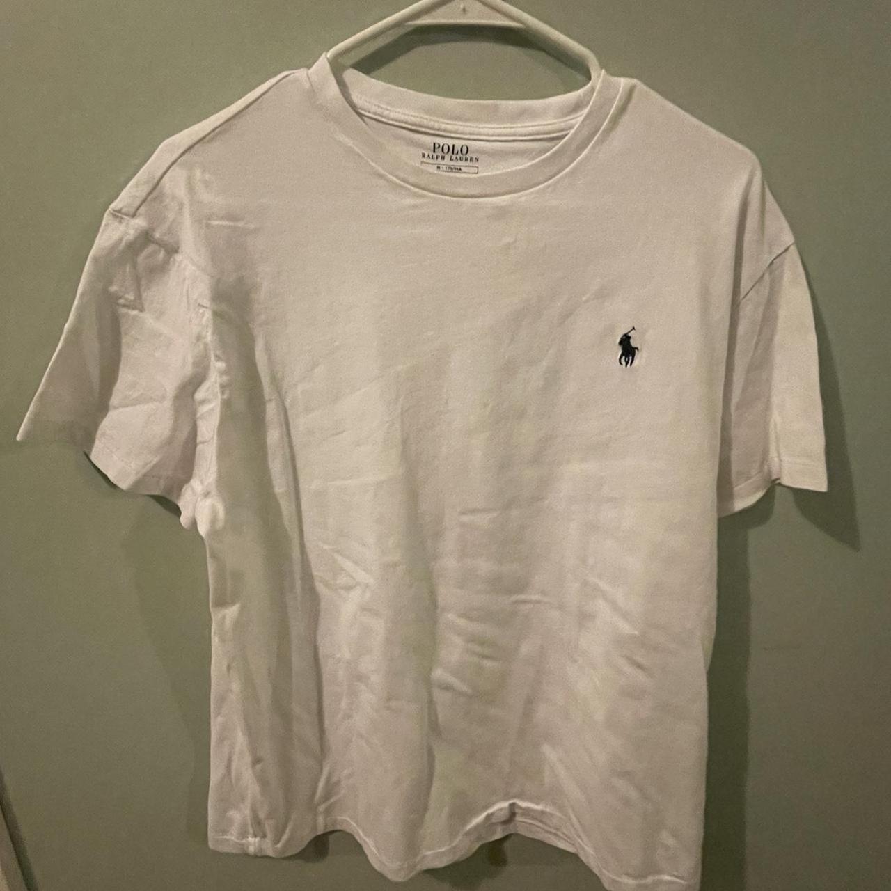 White polo t shirt Never worn, washed 1 time - Depop