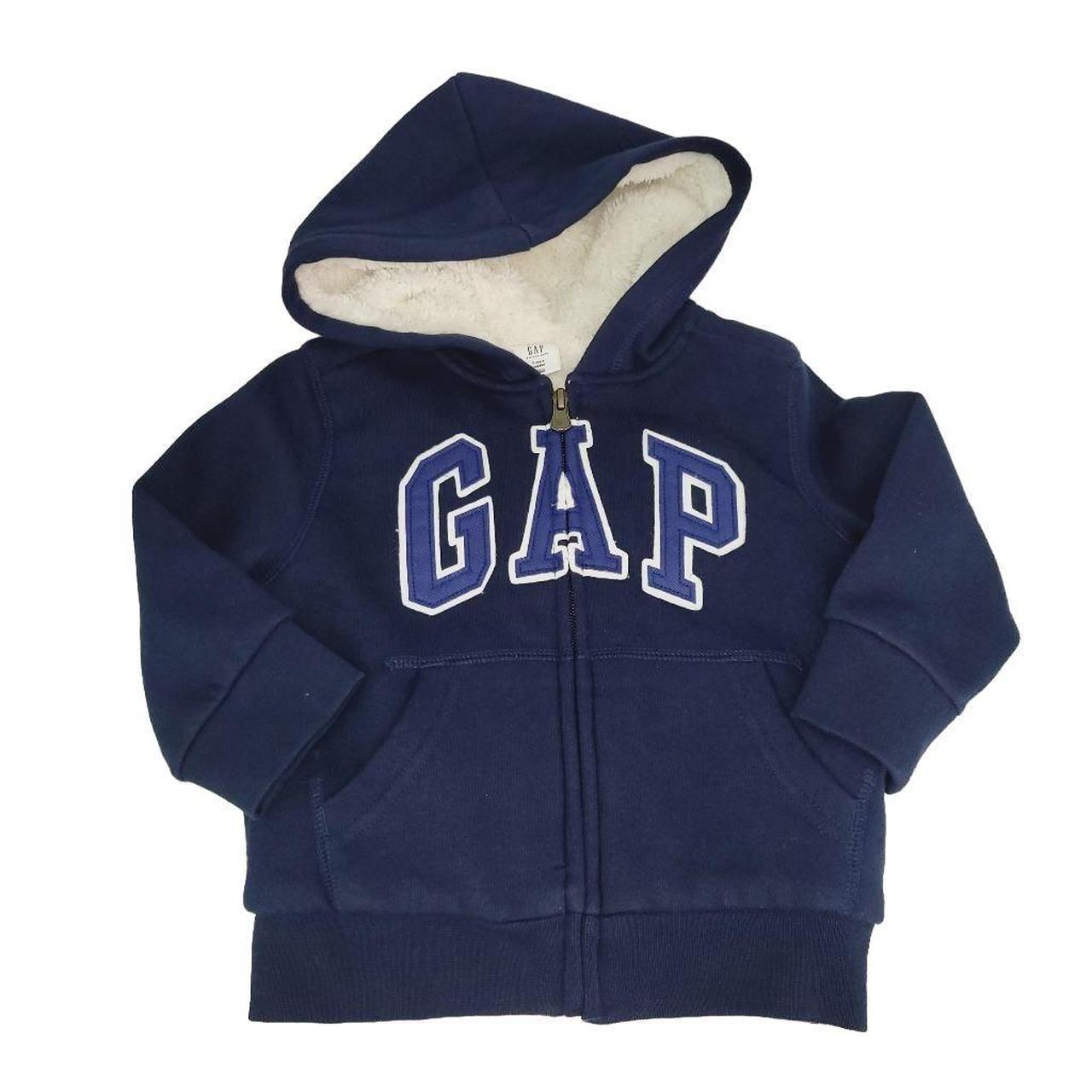 Baby Gap Toddler Boys Navy Blue Full Zip Sherpa... - Depop