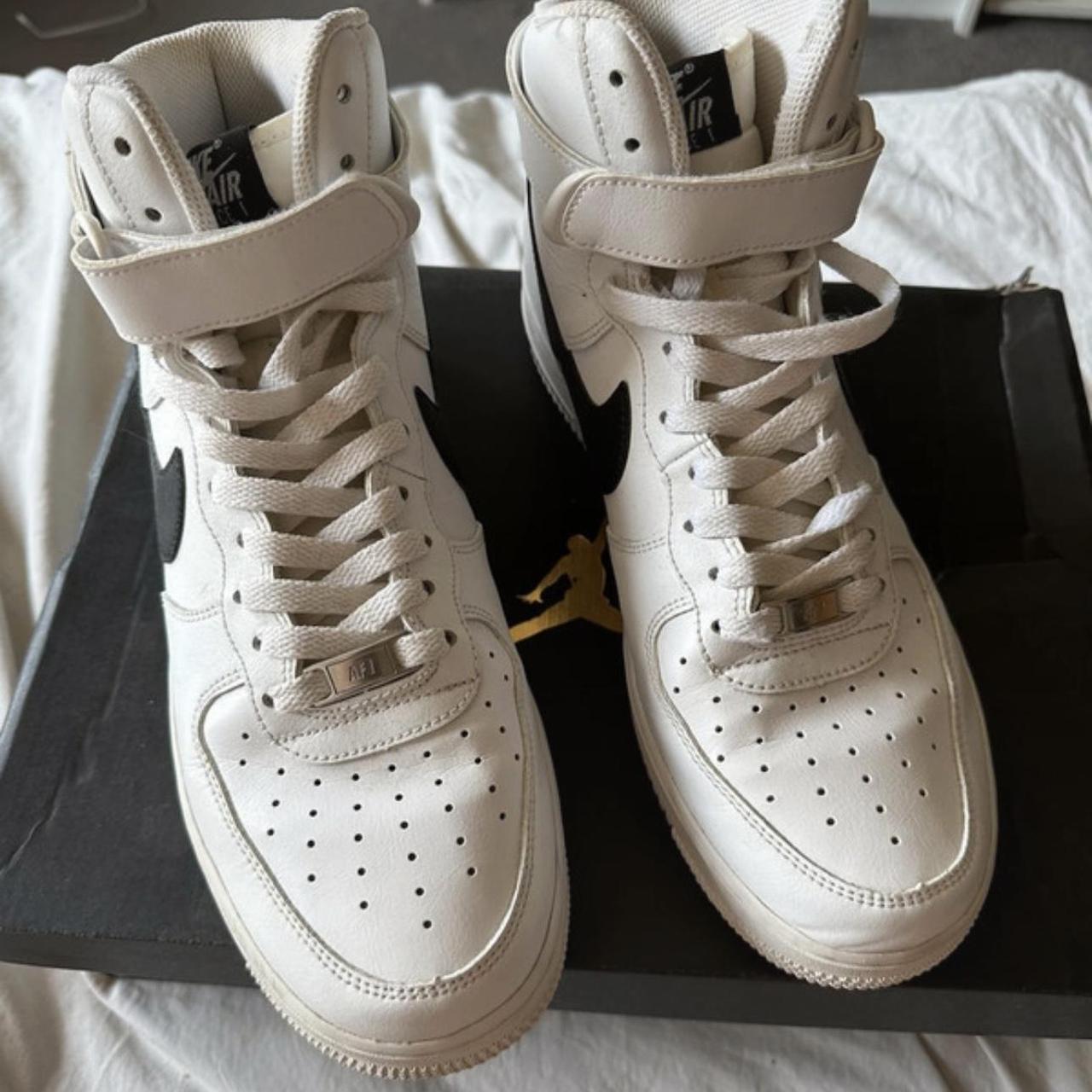 White mens air force 1 high tops, perfect condition... - Depop