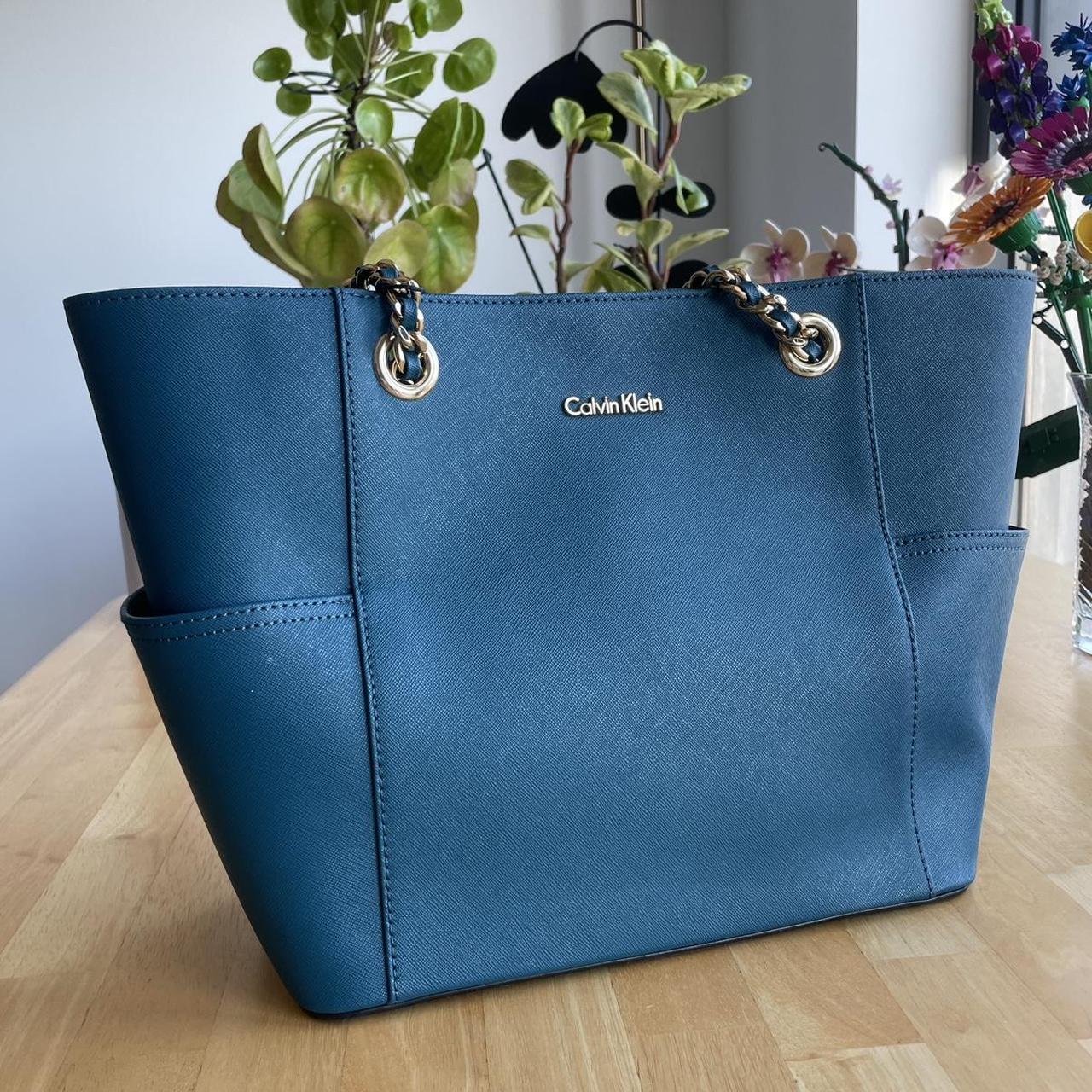 Calvin klein hayden saffiano 2024 leather tote