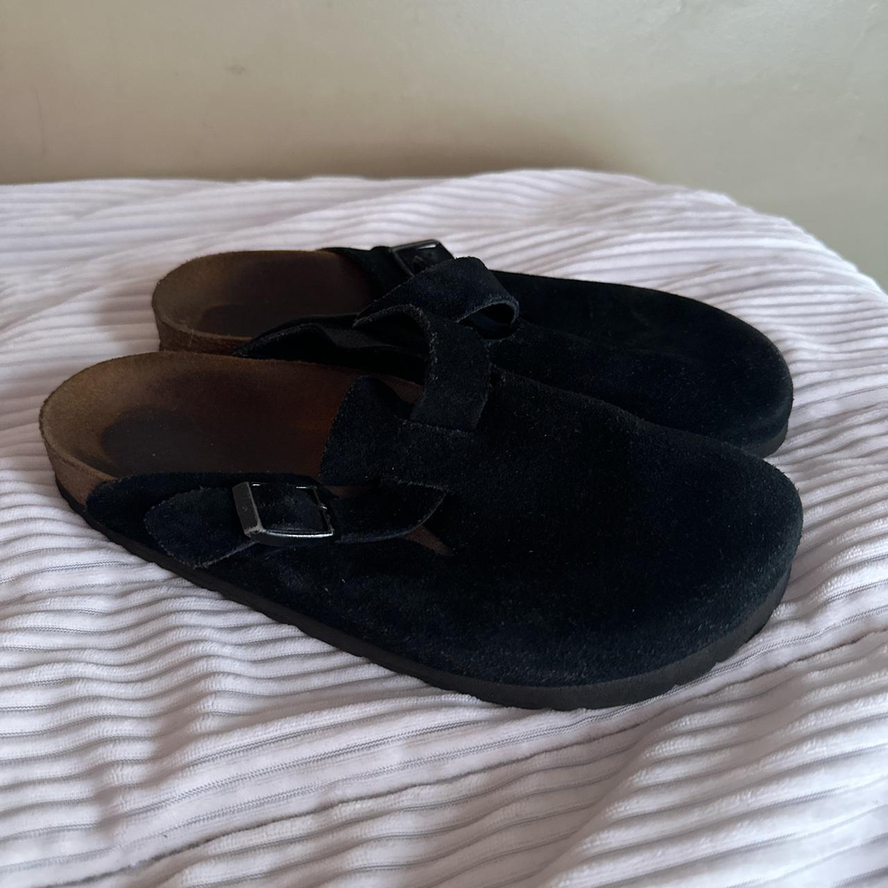 womens black suede birkenstock