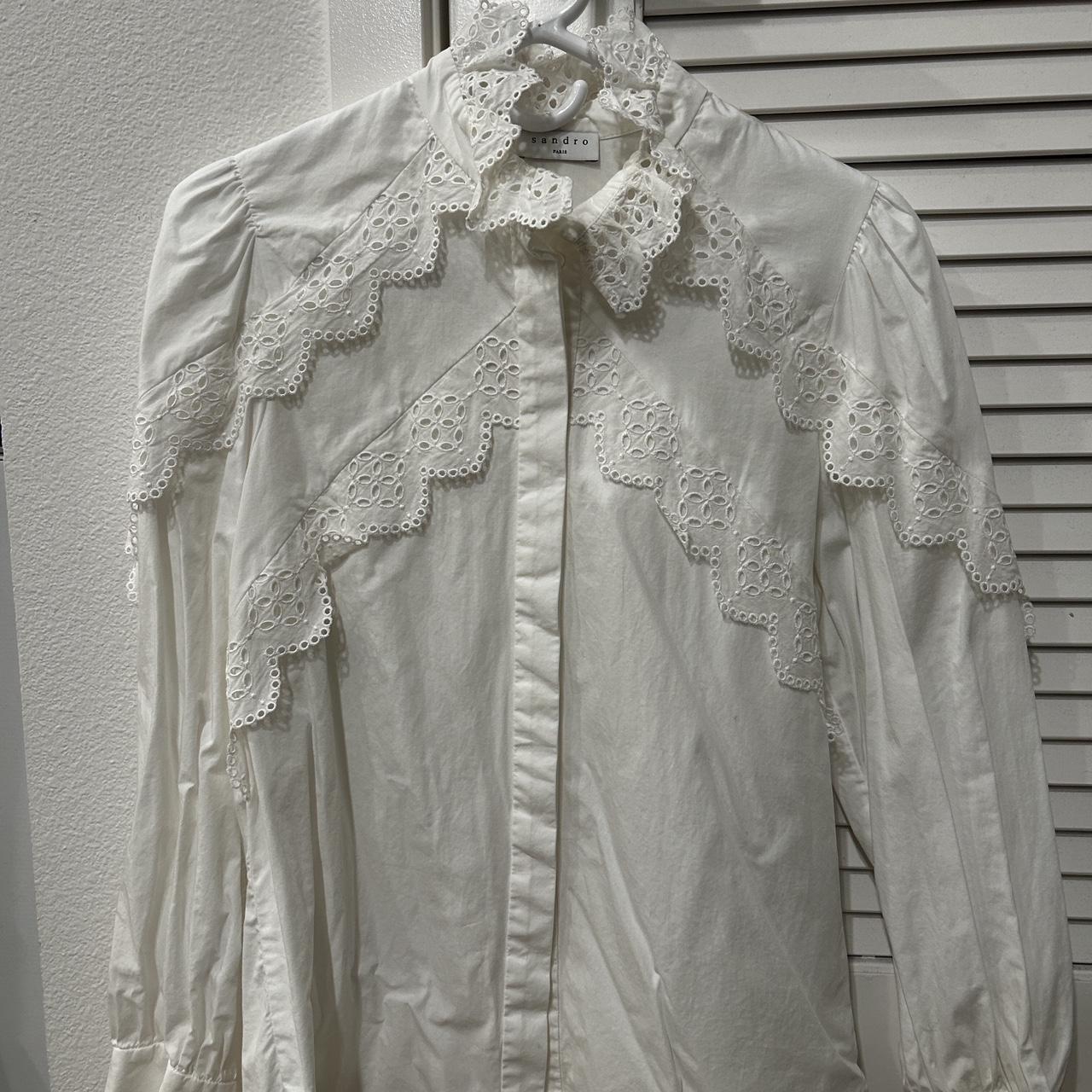 sandro white blouse