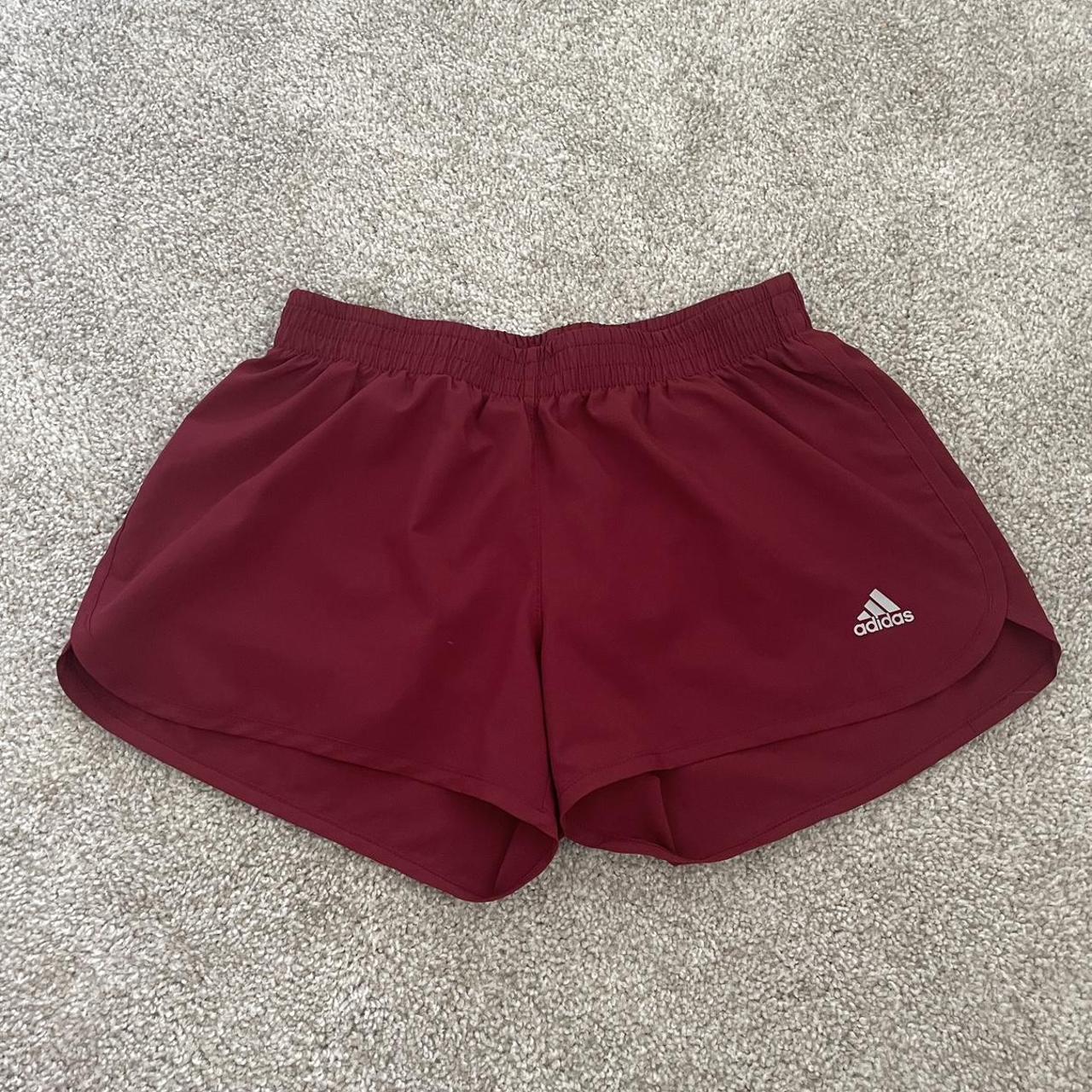 Red adidas best sale shorts womens