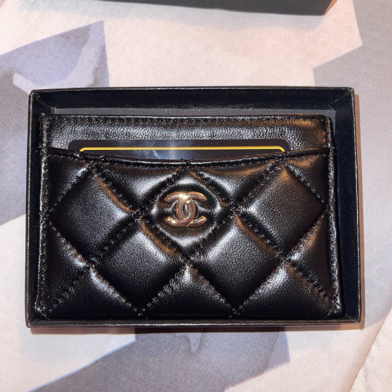 Chanel CC zip around coin purse card holder mini - Depop