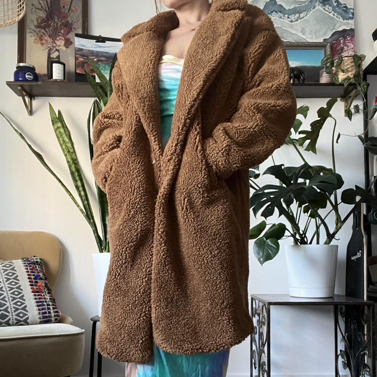 Threadbare Women's Brown and Tan Coat Depop