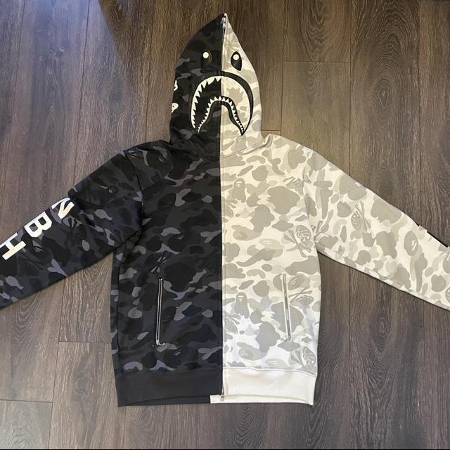 Bape nbhd camo shark full zip hoodie sale