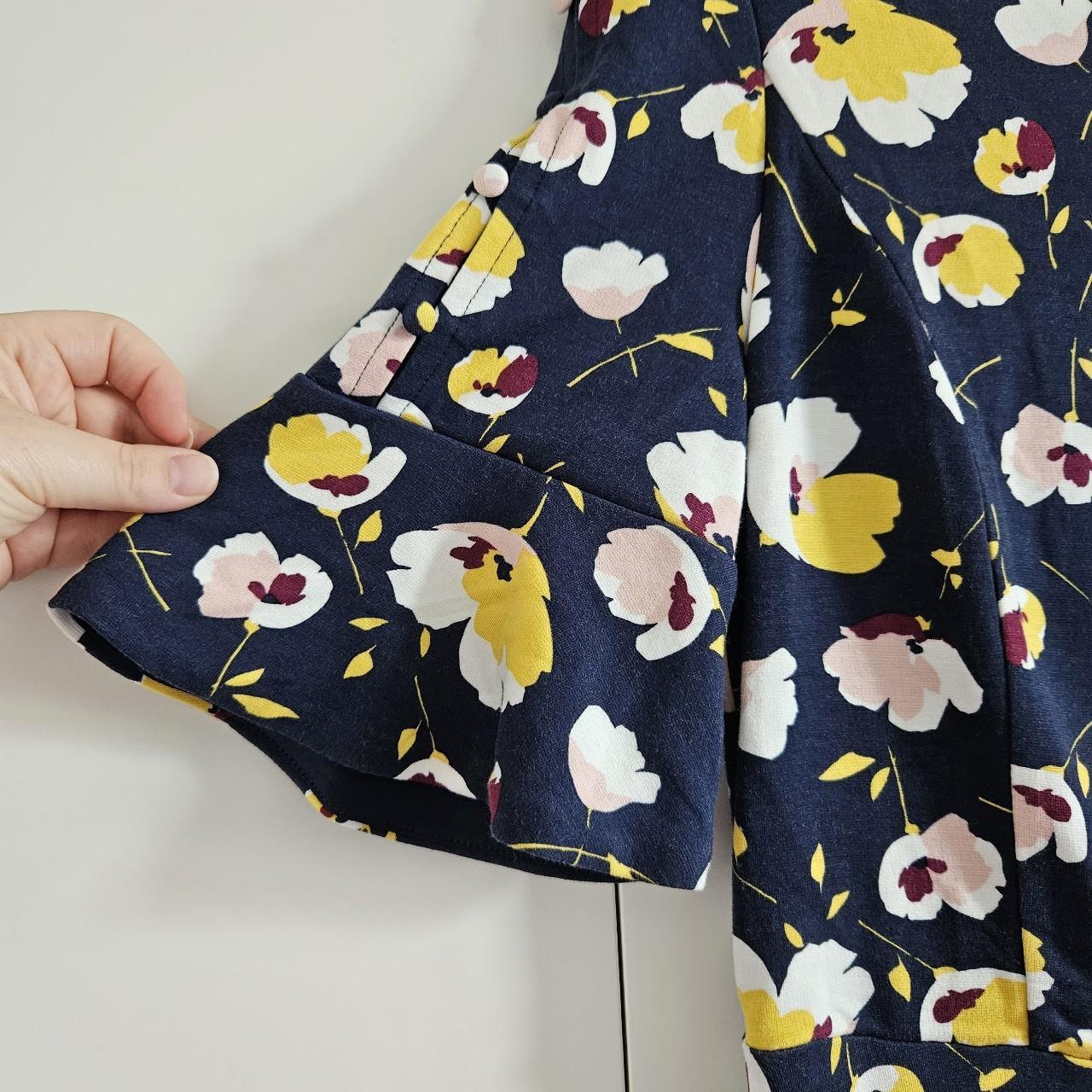 Boden Alexis A-line navy floral jersey dress Depop