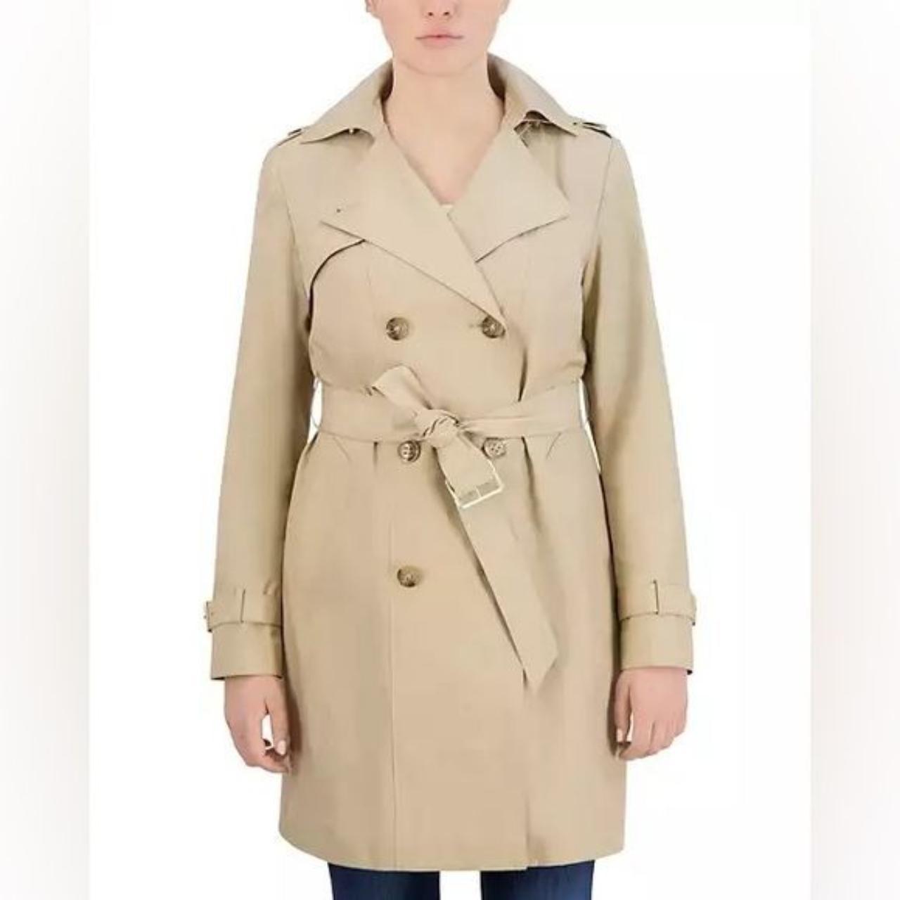 NWT Cole Haan Hooded Cream Tan popular Trenchcoat Jacket