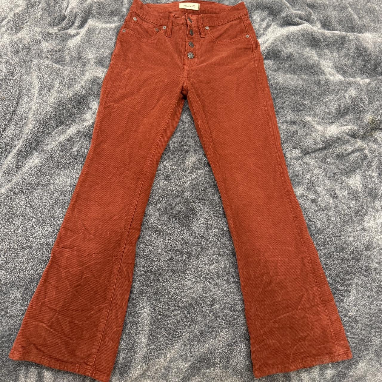 Rust corduroy kick flare pants #flares cal Demi boot... | Depop