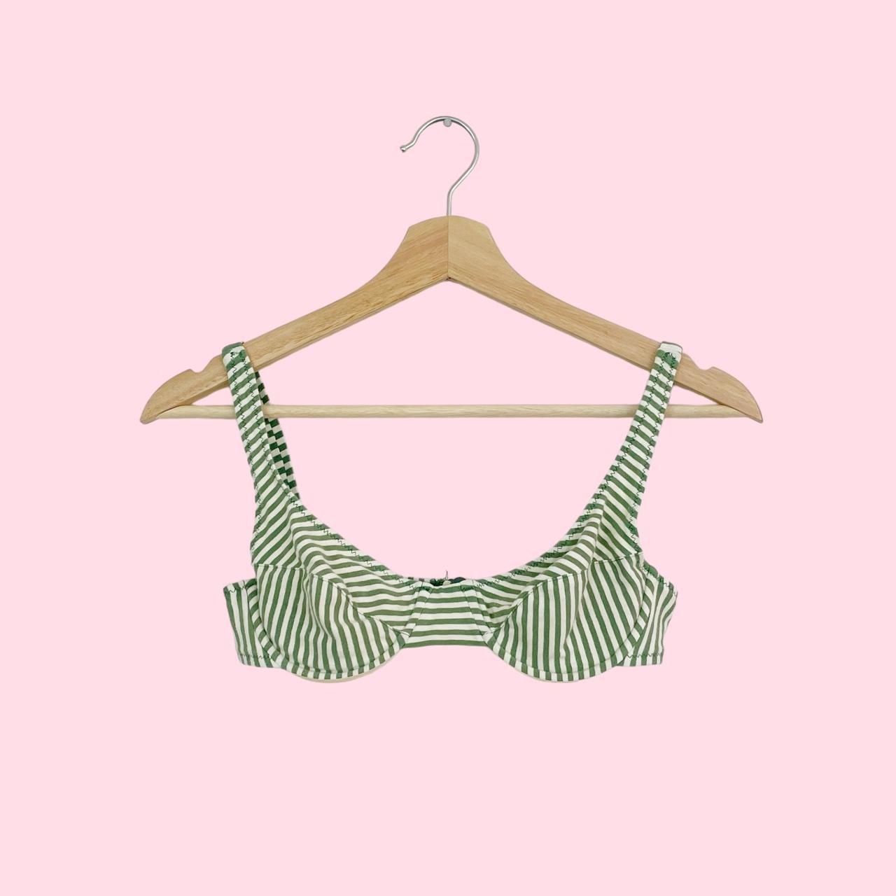GREEN STRIPED BIKINI TOP • Brand J Crew • Era... Depop