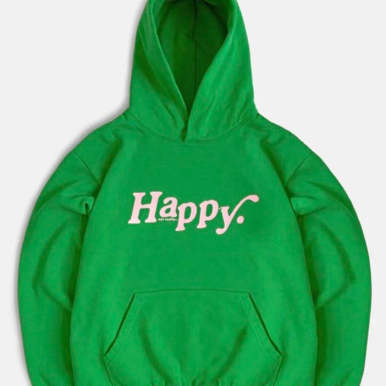 Sorry I’m busy Happy hoodie Size small Thick,... Depop