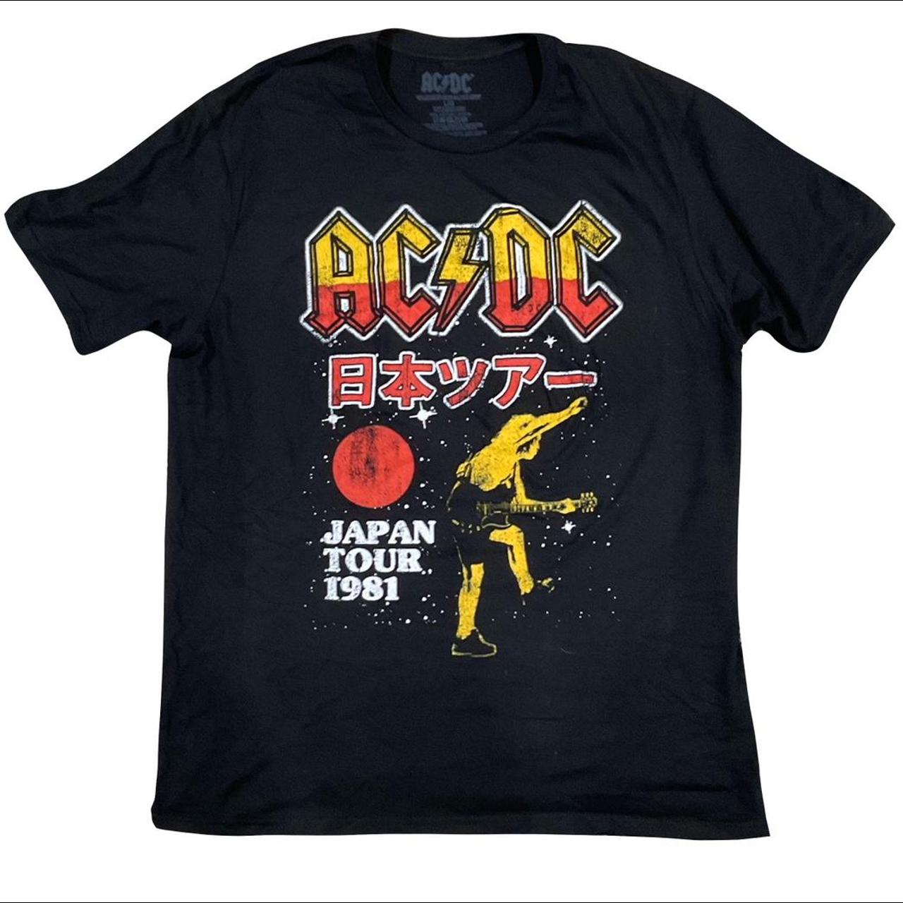 AC/DC Japan Tour 1981 Black Red Yellow Graphic... - Depop
