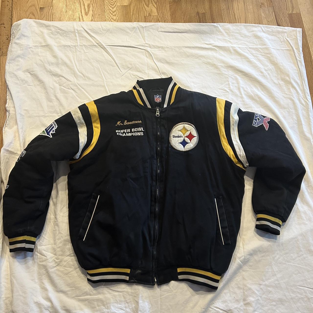 Vintage Pittsburgh Steelers 5-Time Super Bowl Leather Jacket XL