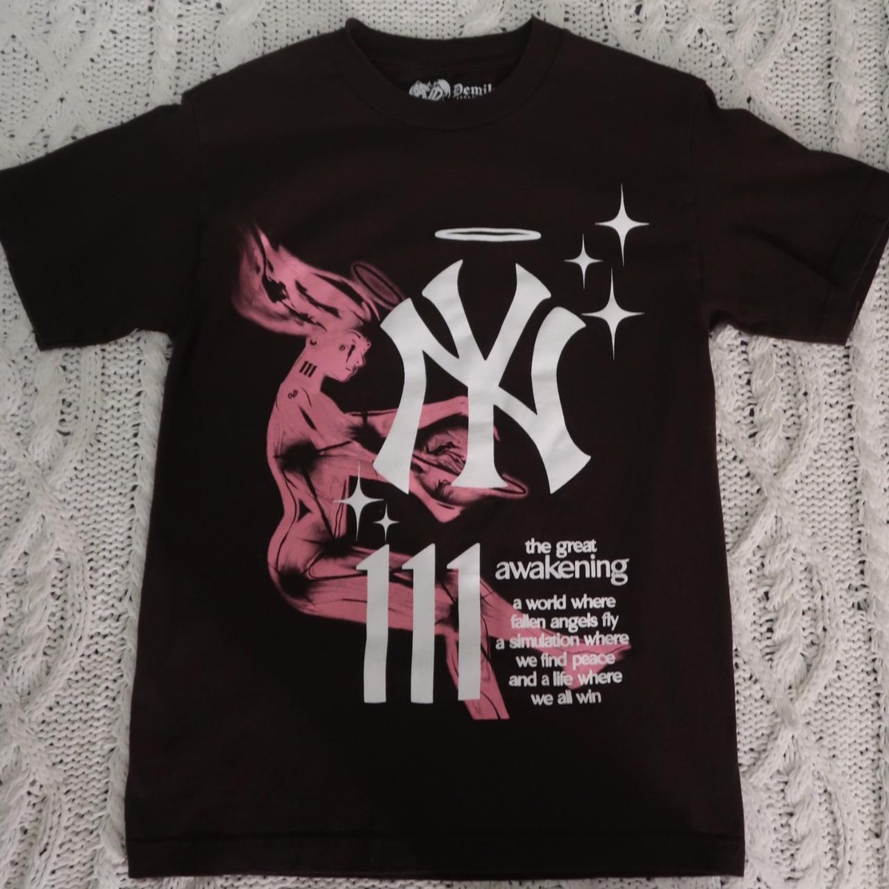 New York Yankees Shirt Women Large Gray PINK - Depop