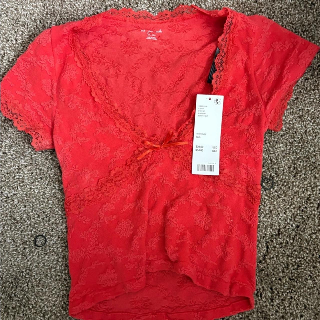 Urban Outfitters Women's Crop top - Red/Orange - … - image 1