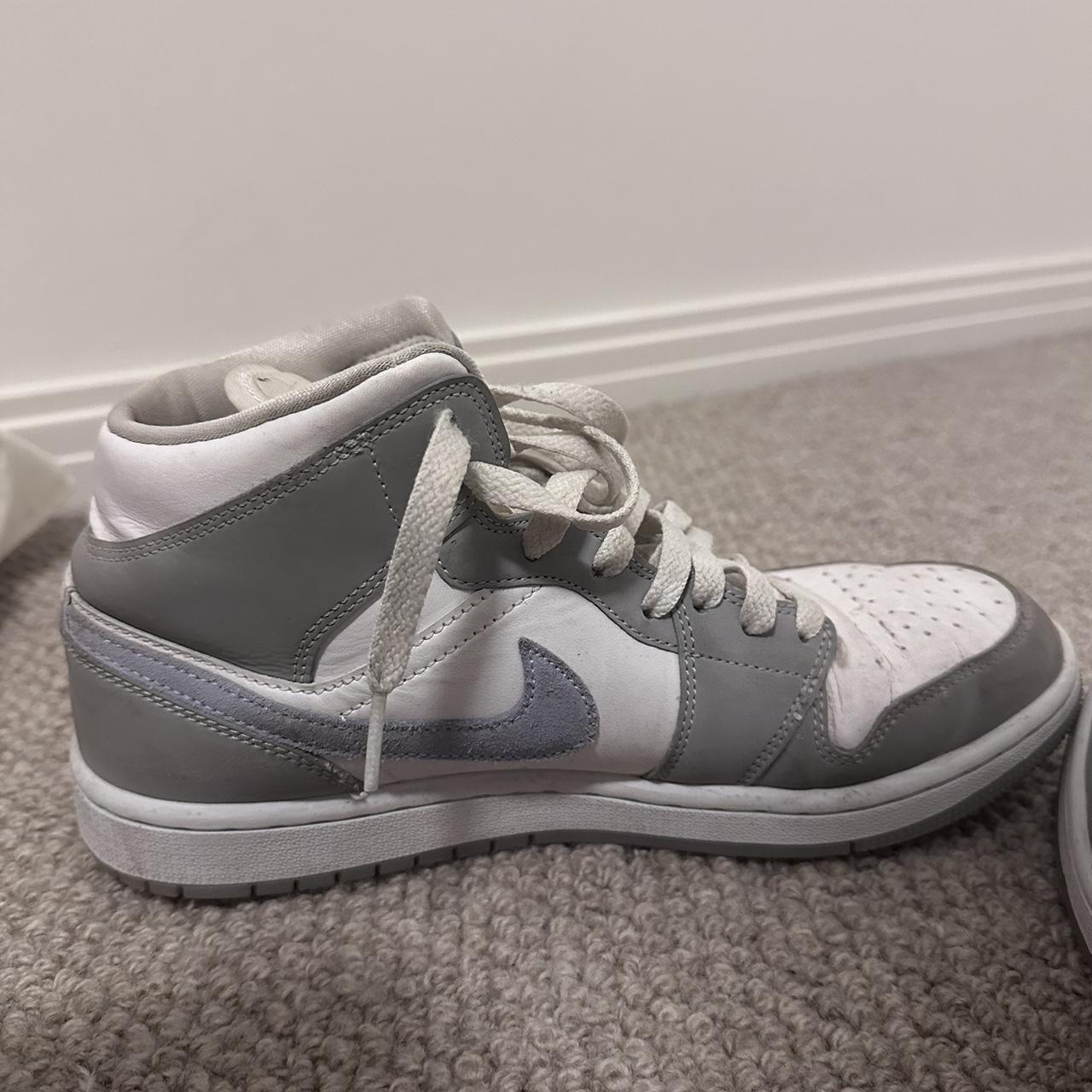 Wolf Grey Mid Jordans Size UK 6.5 #nike #jordan - Depop