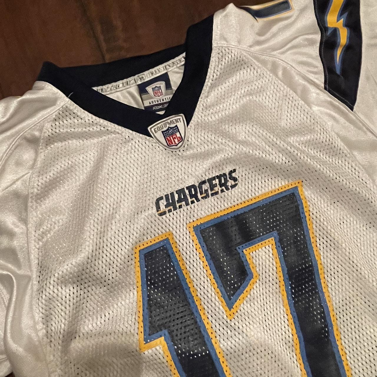 Nfl chargers jersey sweatshirt Yellow blue - Depop