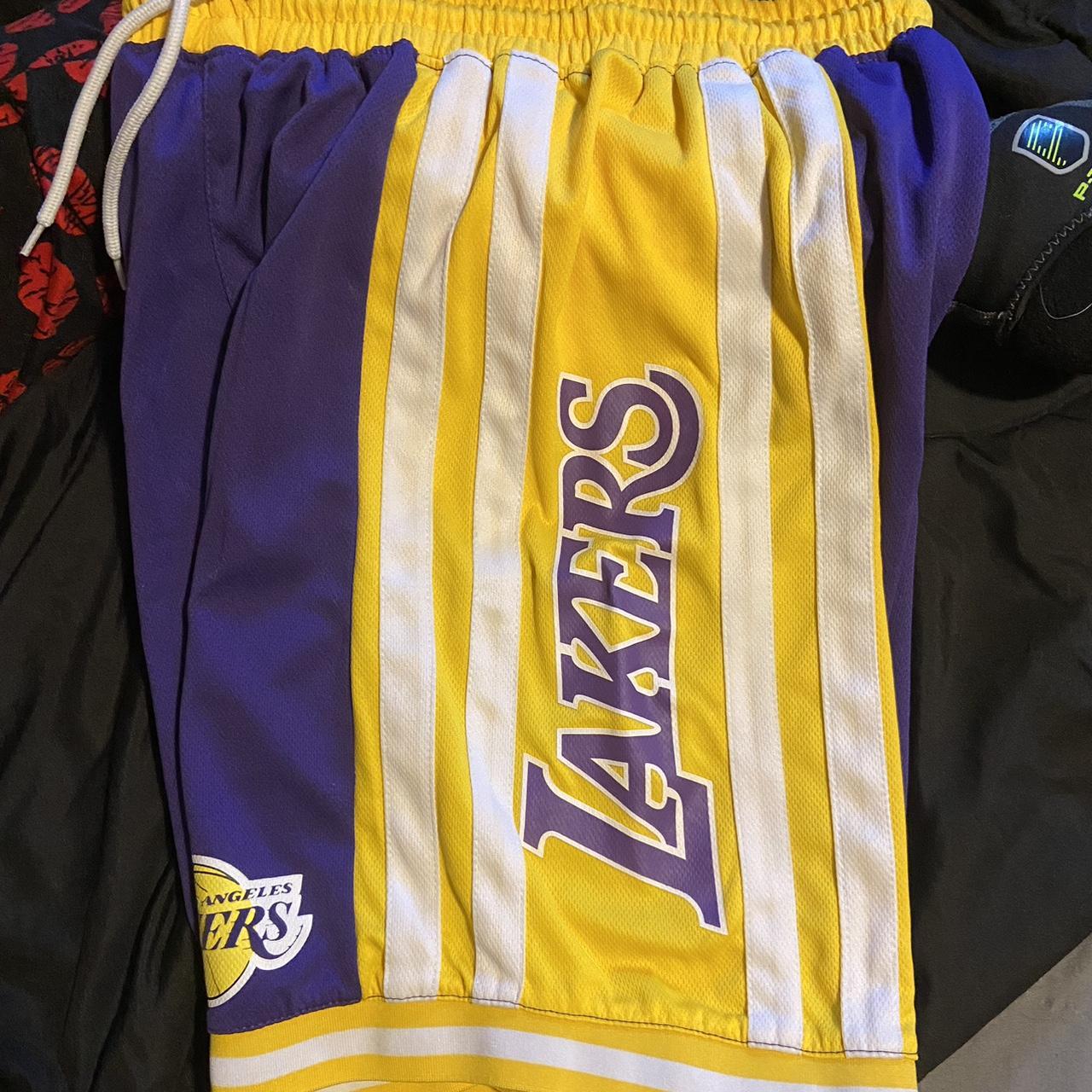 Gray, NBA Los Angeles Lakers Shorts (NBA Brand) - - Depop