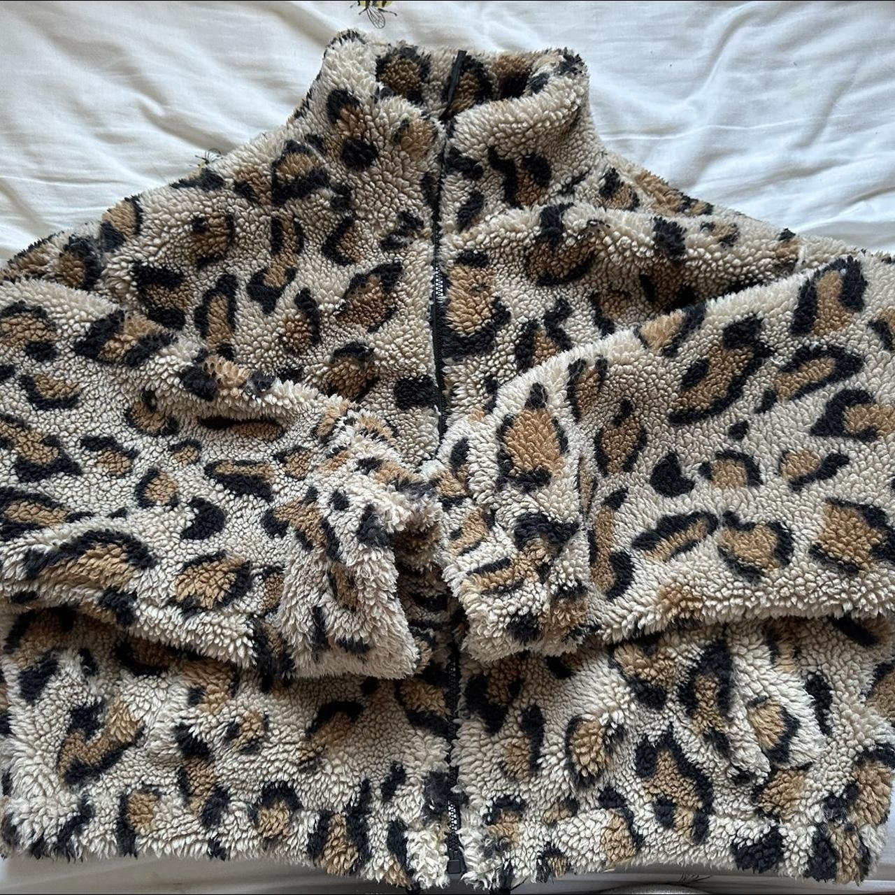 Leopard print teddy bear jacket from Primark size M... Depop