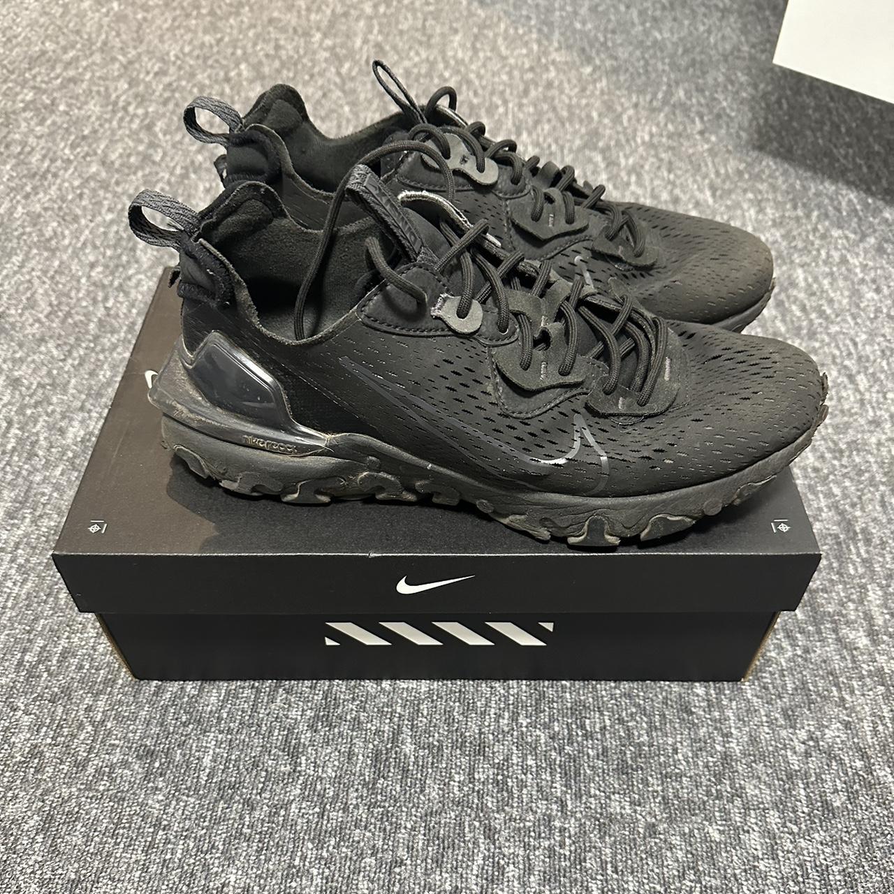 mens nike react vision triple black