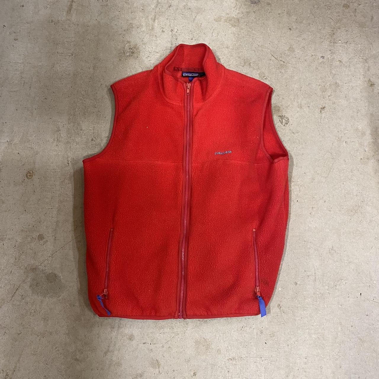Vintage red Patagonia made in USA fleece vest with... - Depop