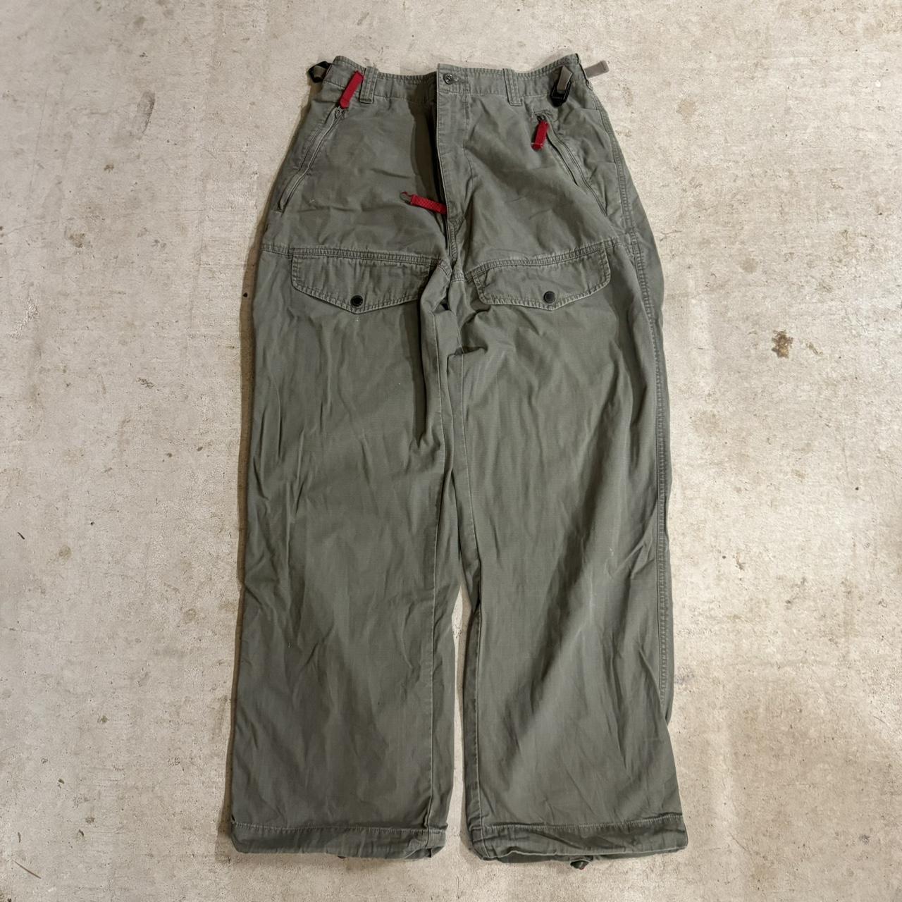 Green Tommy Hilfiger cargo pants with cinch details... Depop