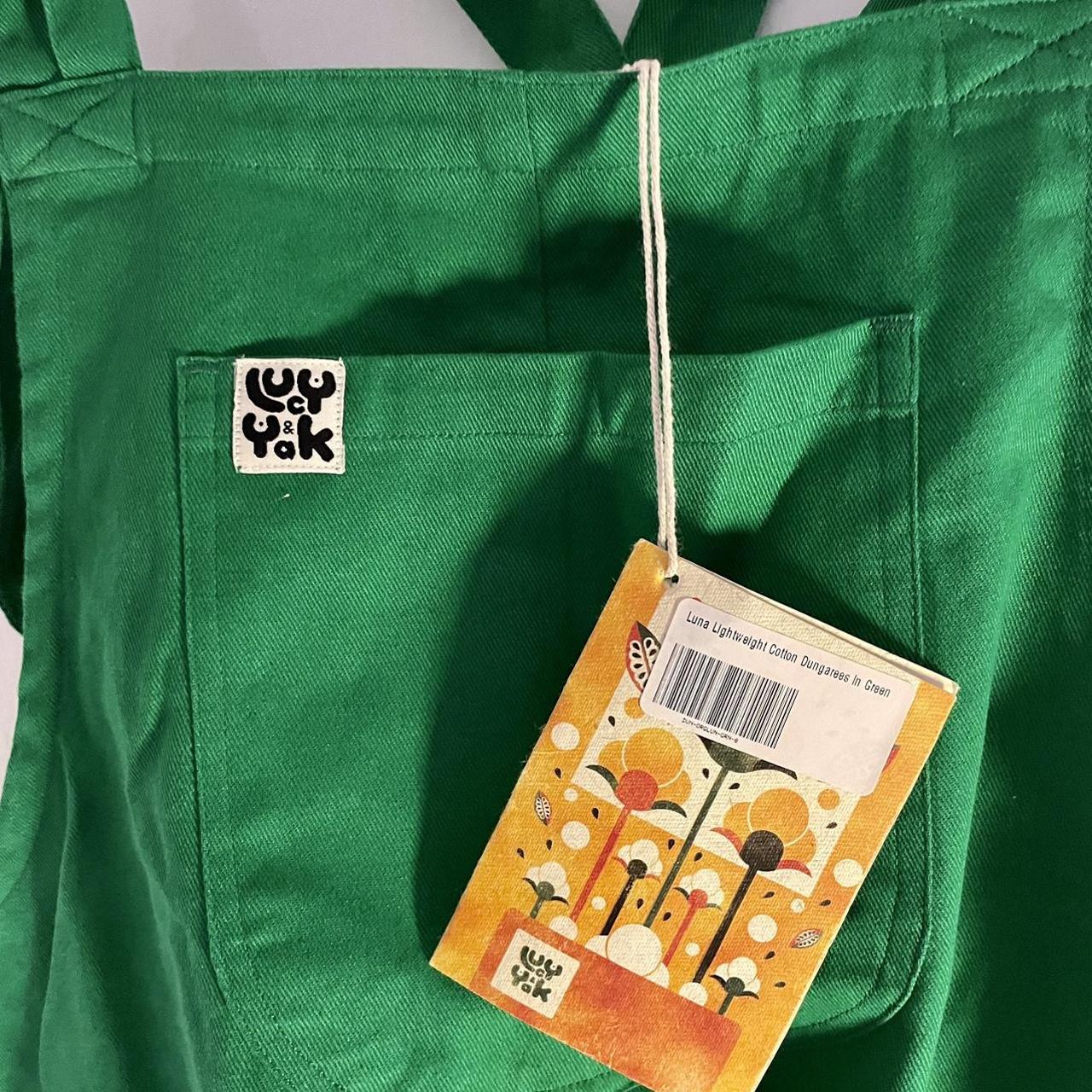 Lucy and Yak Women's Green Dungareesoveralls Depop