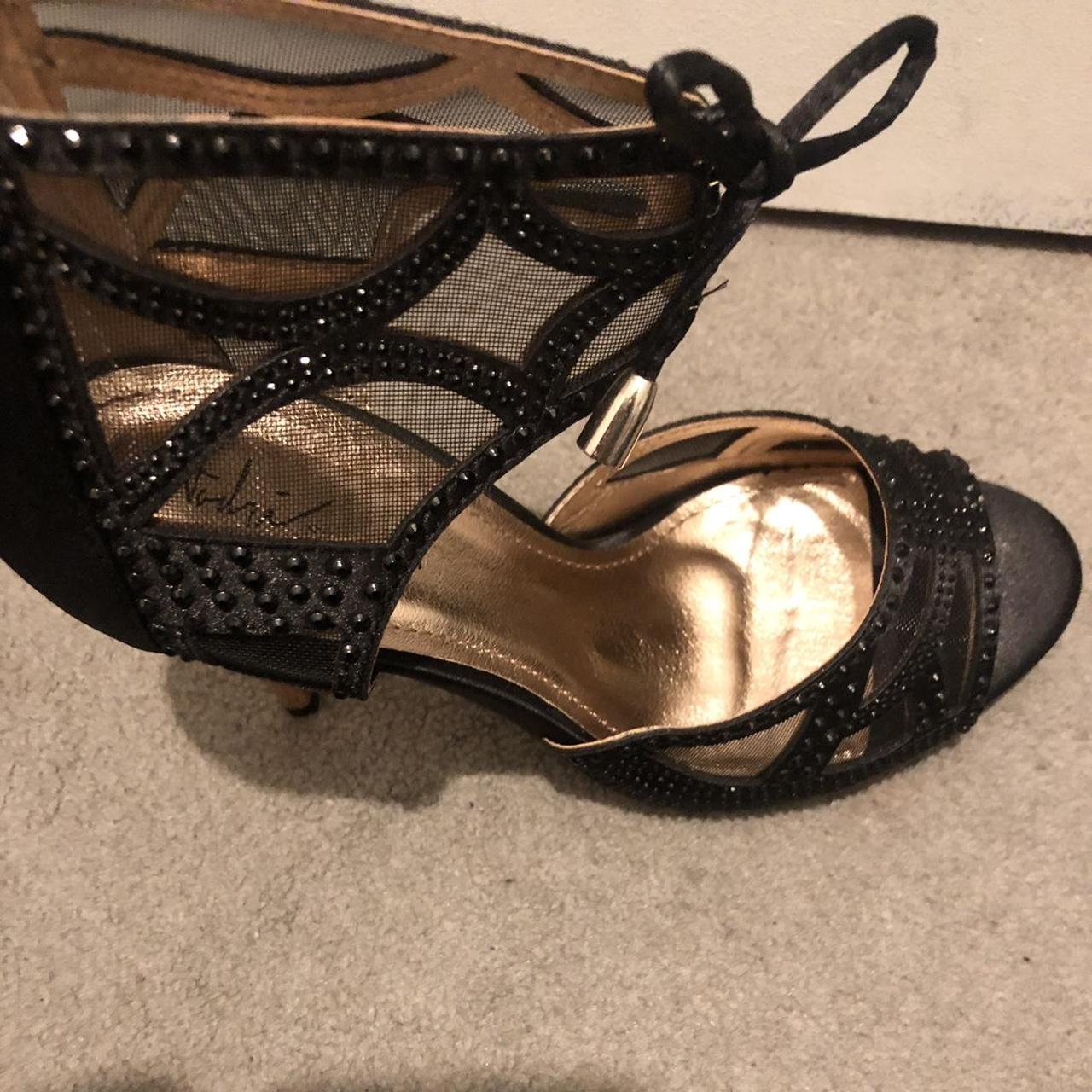 Navy blue and gold mesh heels Never worn Heel... - Depop