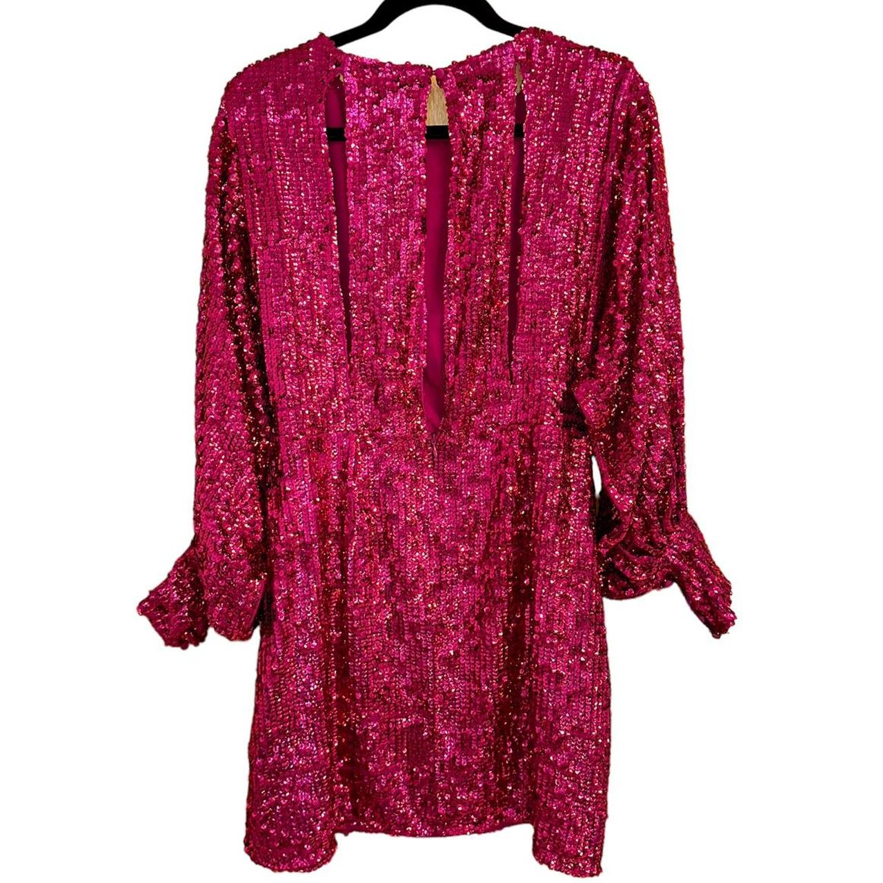 Karen Millen Women's Pink and Silver Dress (4)