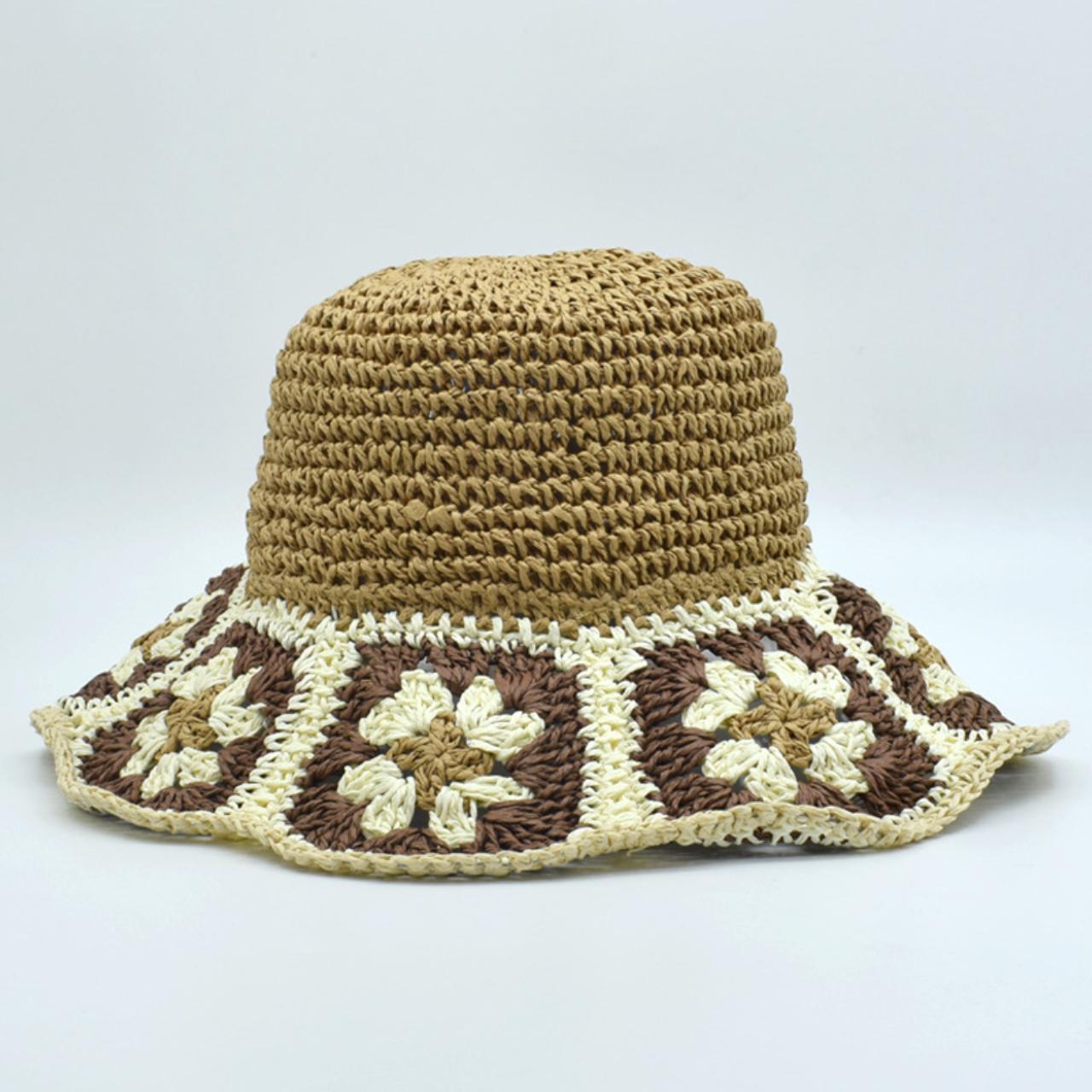 Crochet bucket hat for women sun protection foldable - Depop