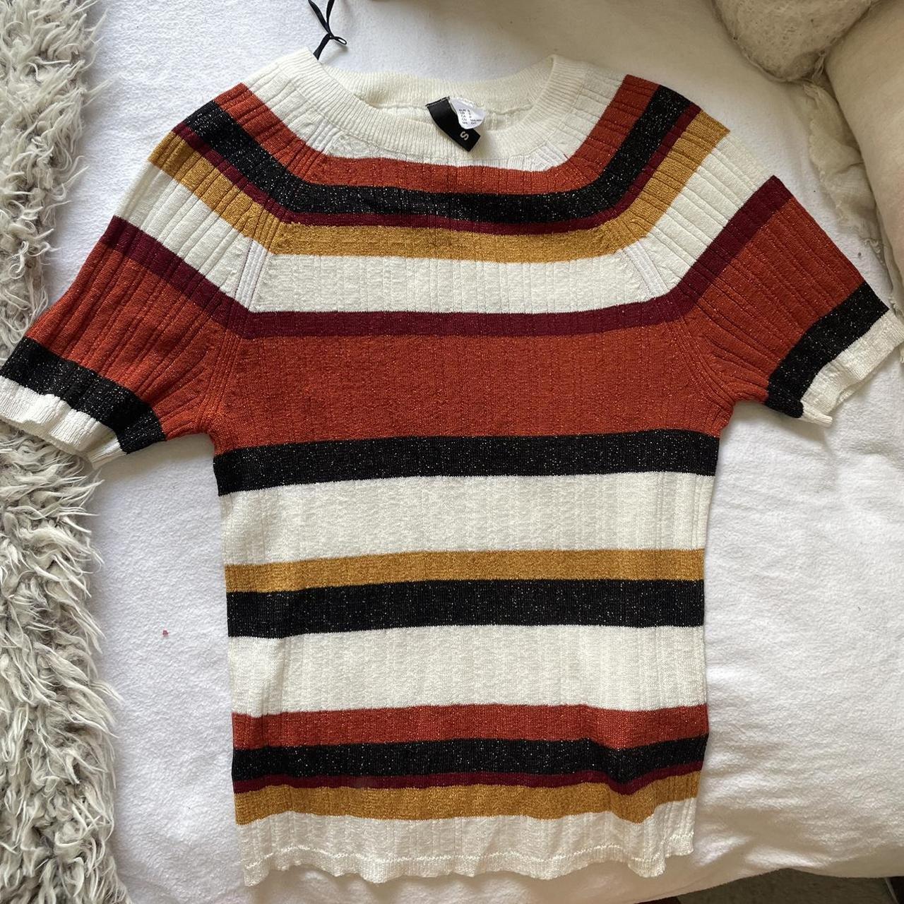 crop top, funky stripe pattern. H&M size S #croptop... - Depop