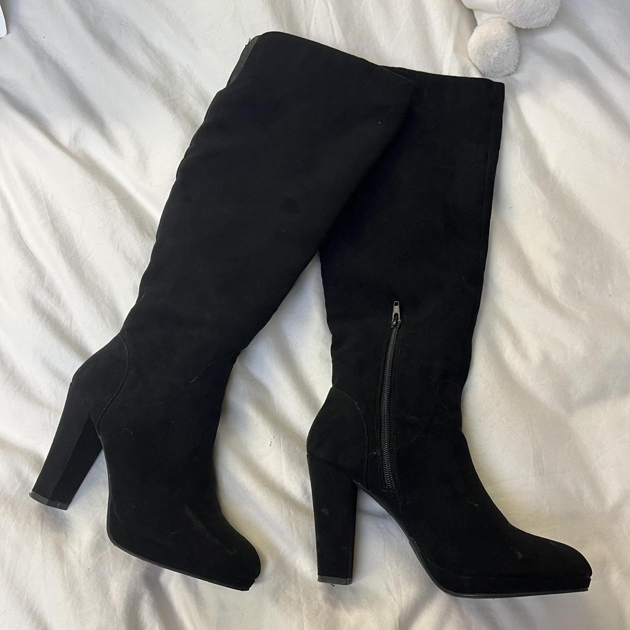 Bakers Black suede and rabbit fur boots. Size: - Depop