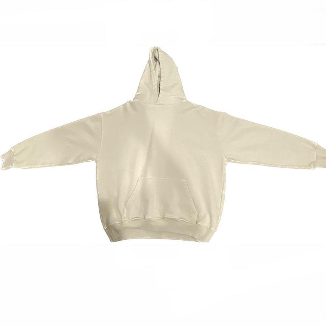 Vintage blank cream heavyweight hoodie by Velour... - Depop