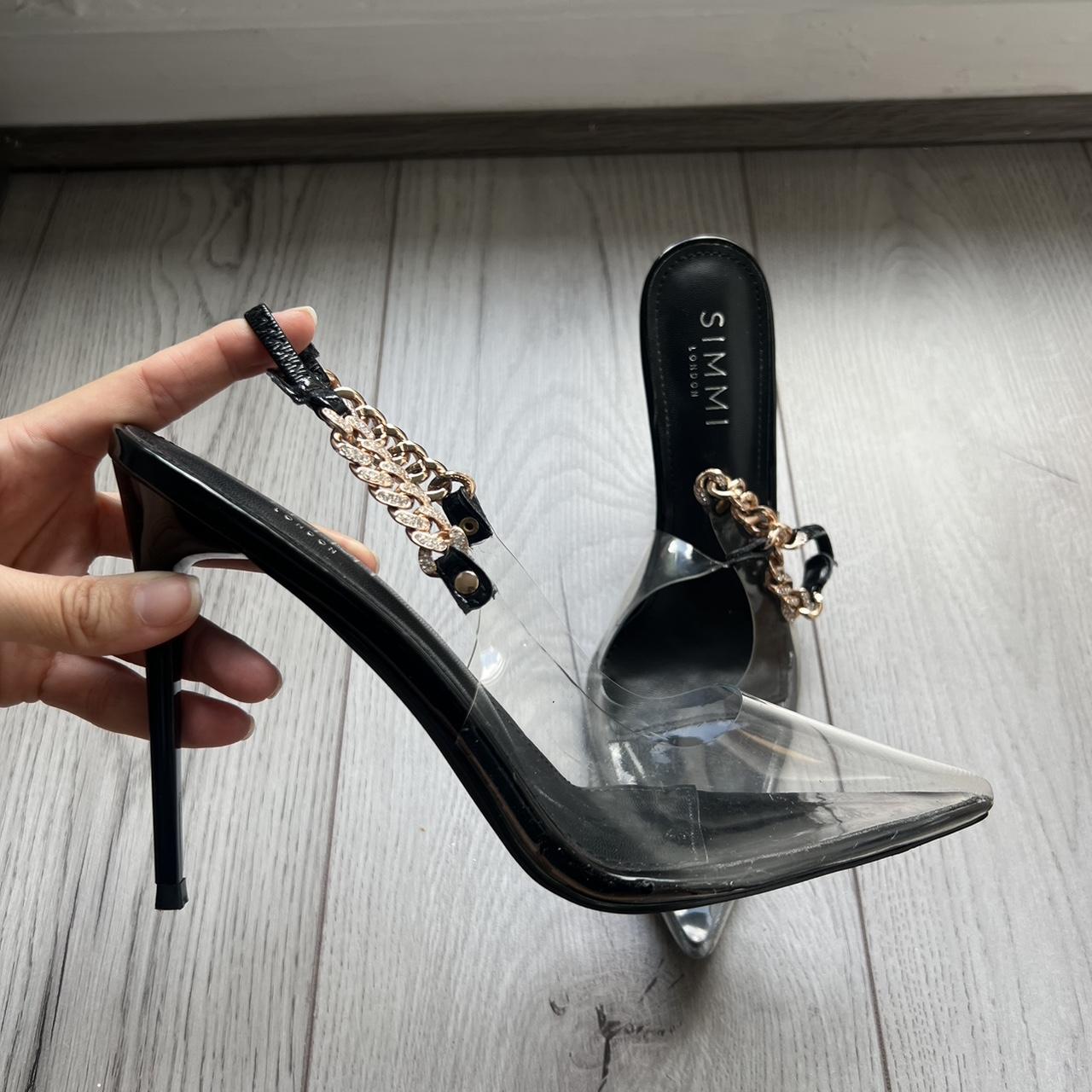 Simmi heels with chain detail Comes with box