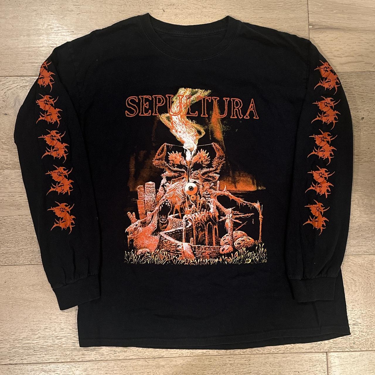 VINTAGE Sepultura Graphic Long Sleeve (from late... - Depop