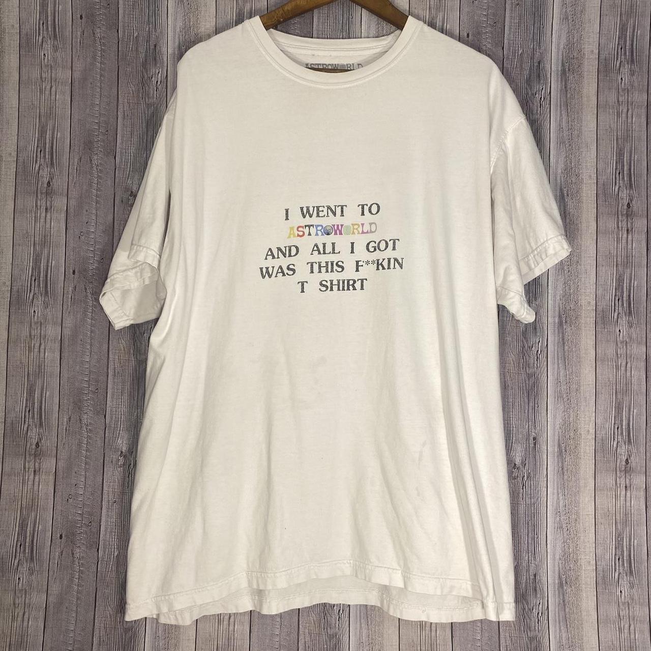 Travis Scott Men's White and Black T-shirt (2)