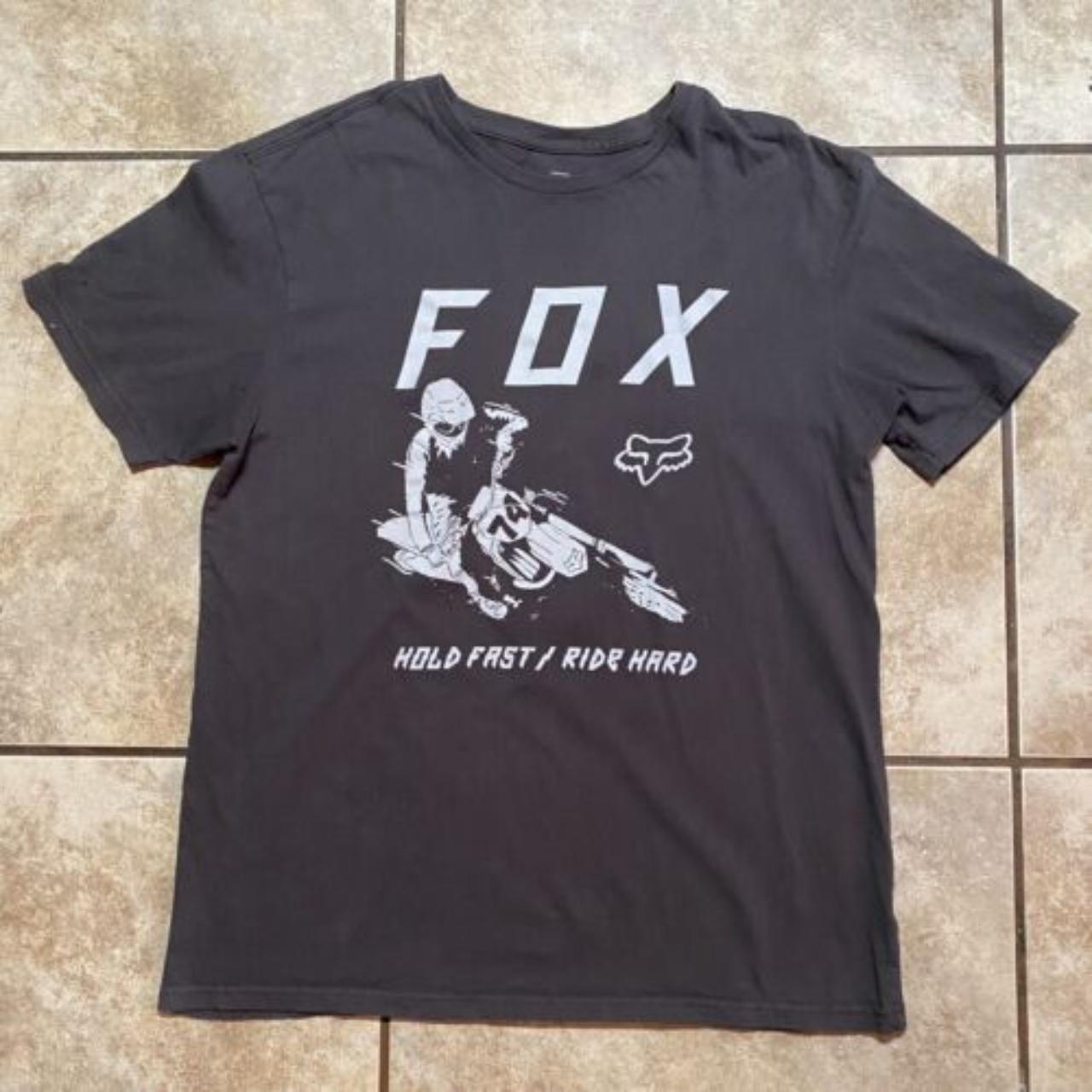 Fox Racing Men's Grey T-shirt | Depop