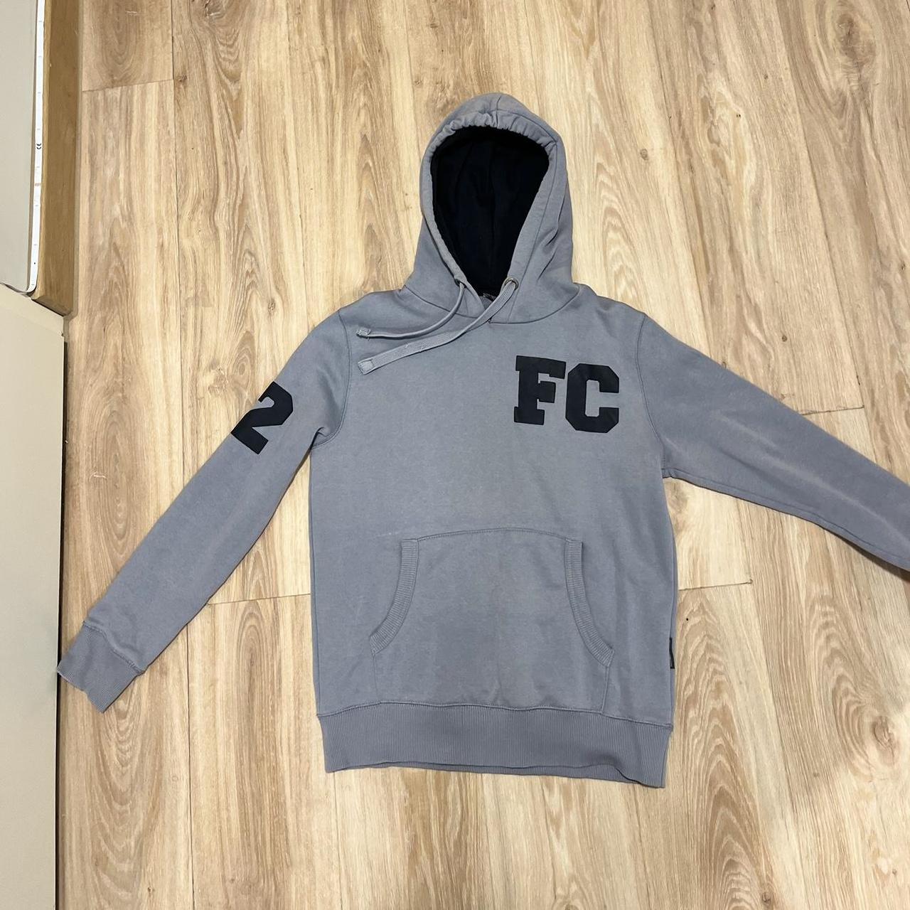 French Connection varsity overhead hoodie in light blue