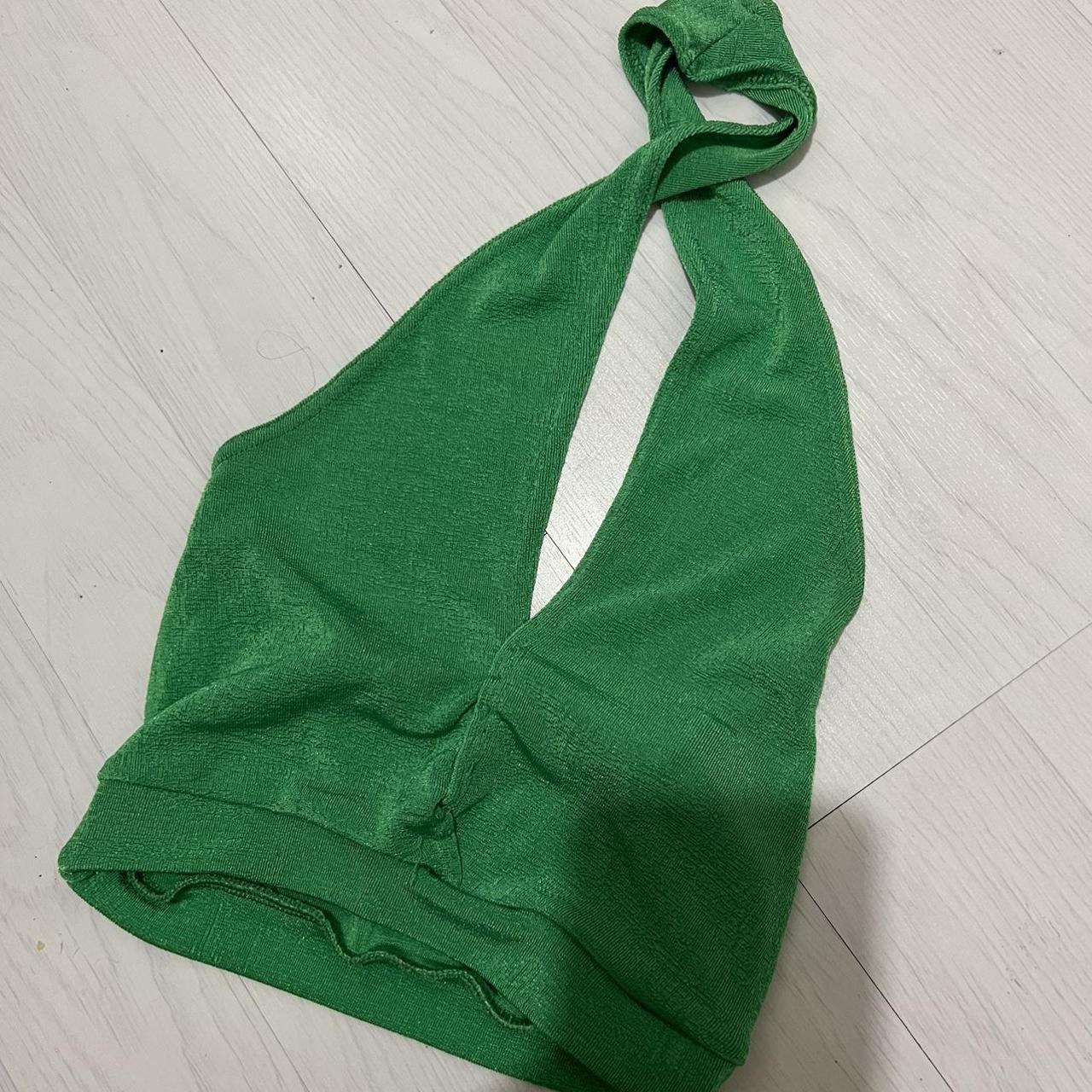 Pretty little thing green mini skirt and bralette... Depop