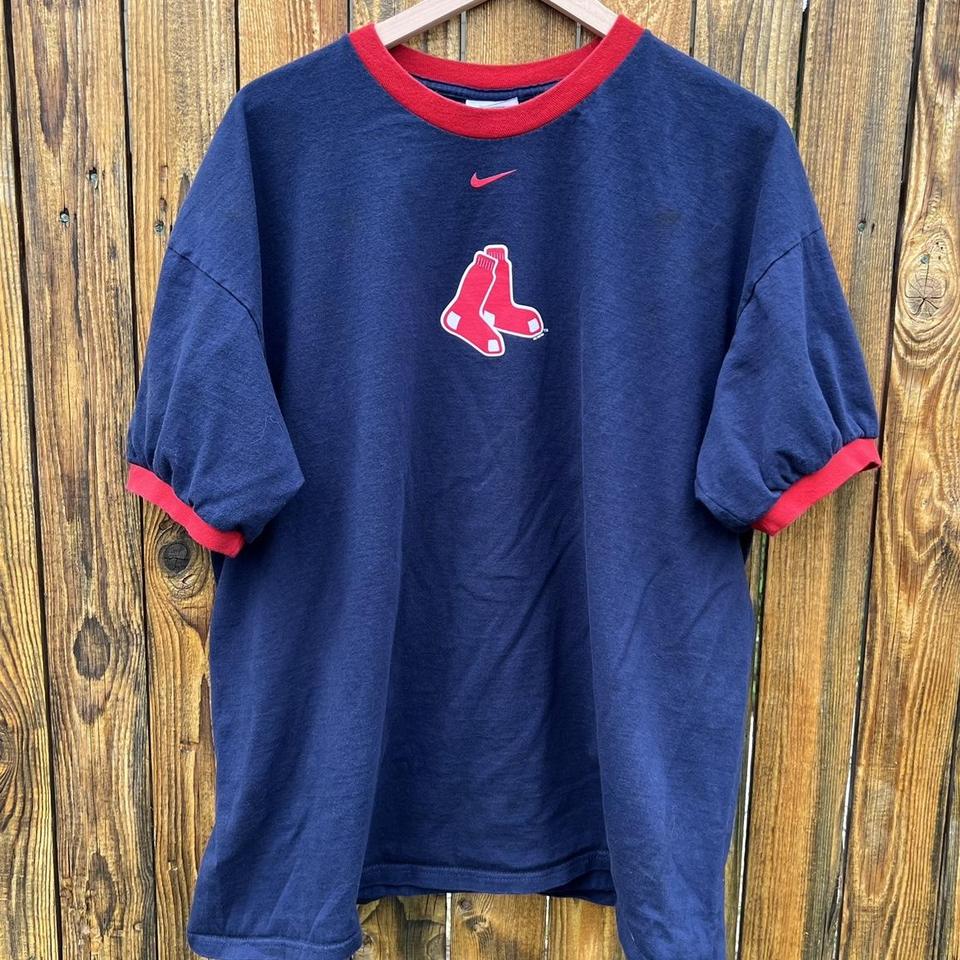 Dyed Red Sox vintage Nike light maroon and black - Depop