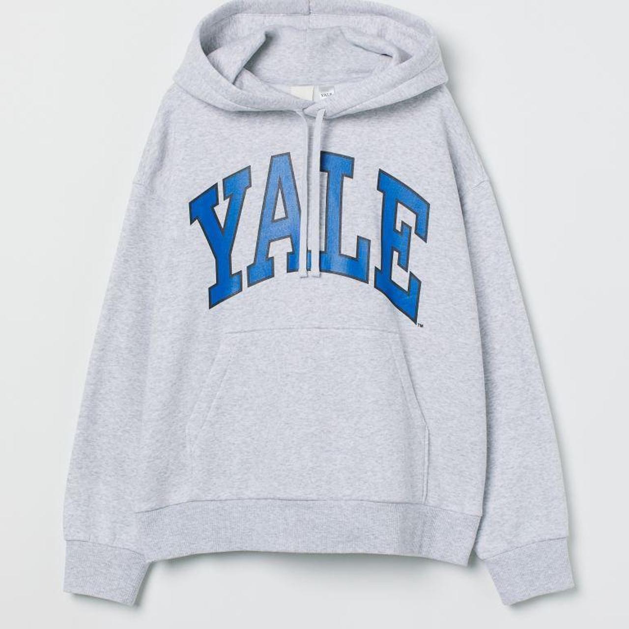 H&M Oversized Yale Hoodie Light Grey - Depop