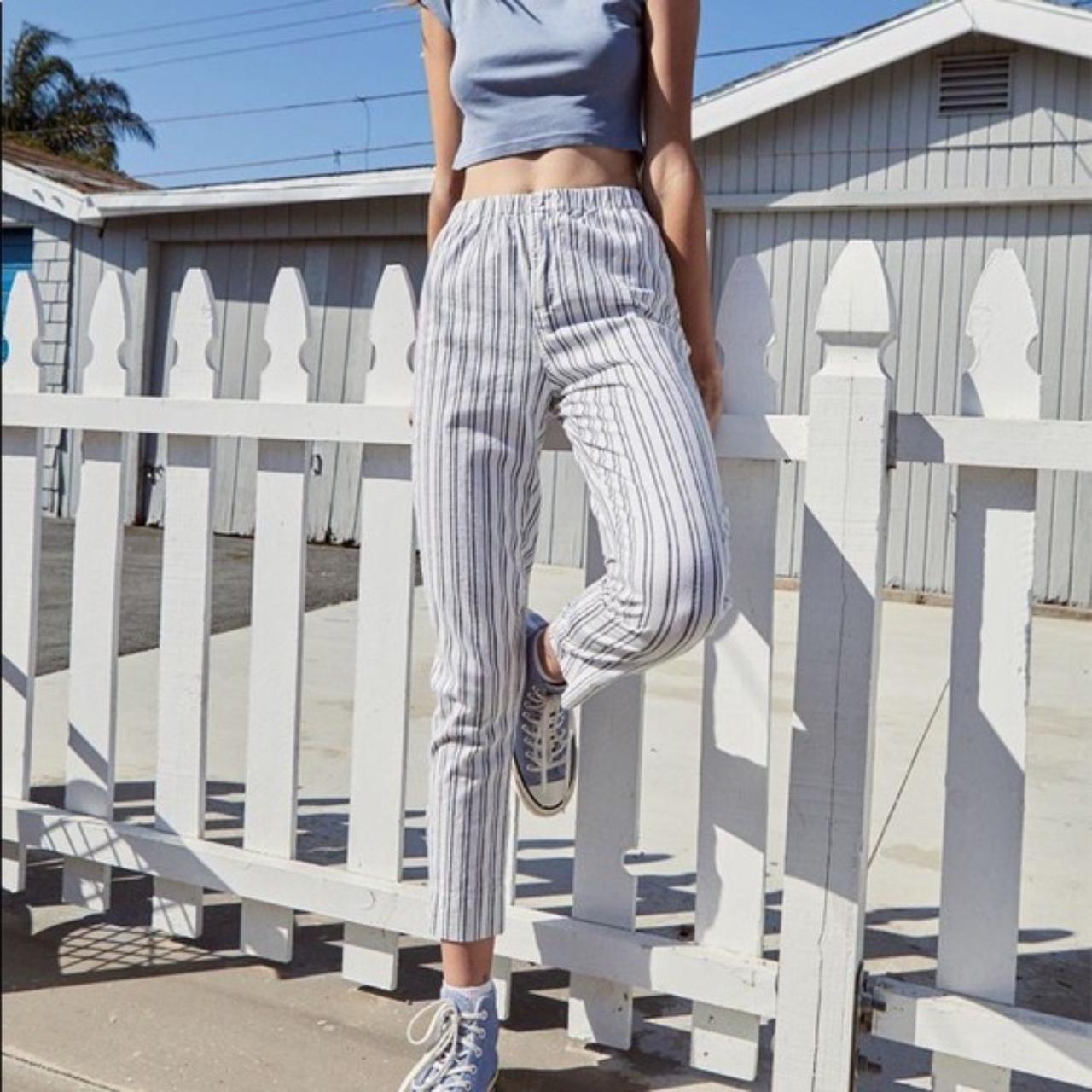 Blue and white striped pants brandy melville on sale