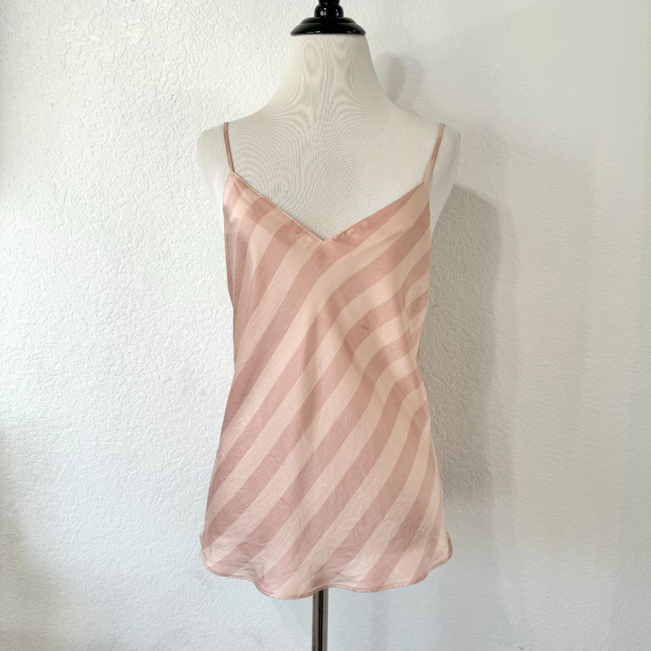Victoria's Secret 100% Silk Pink Striped Camisole!... - Depop