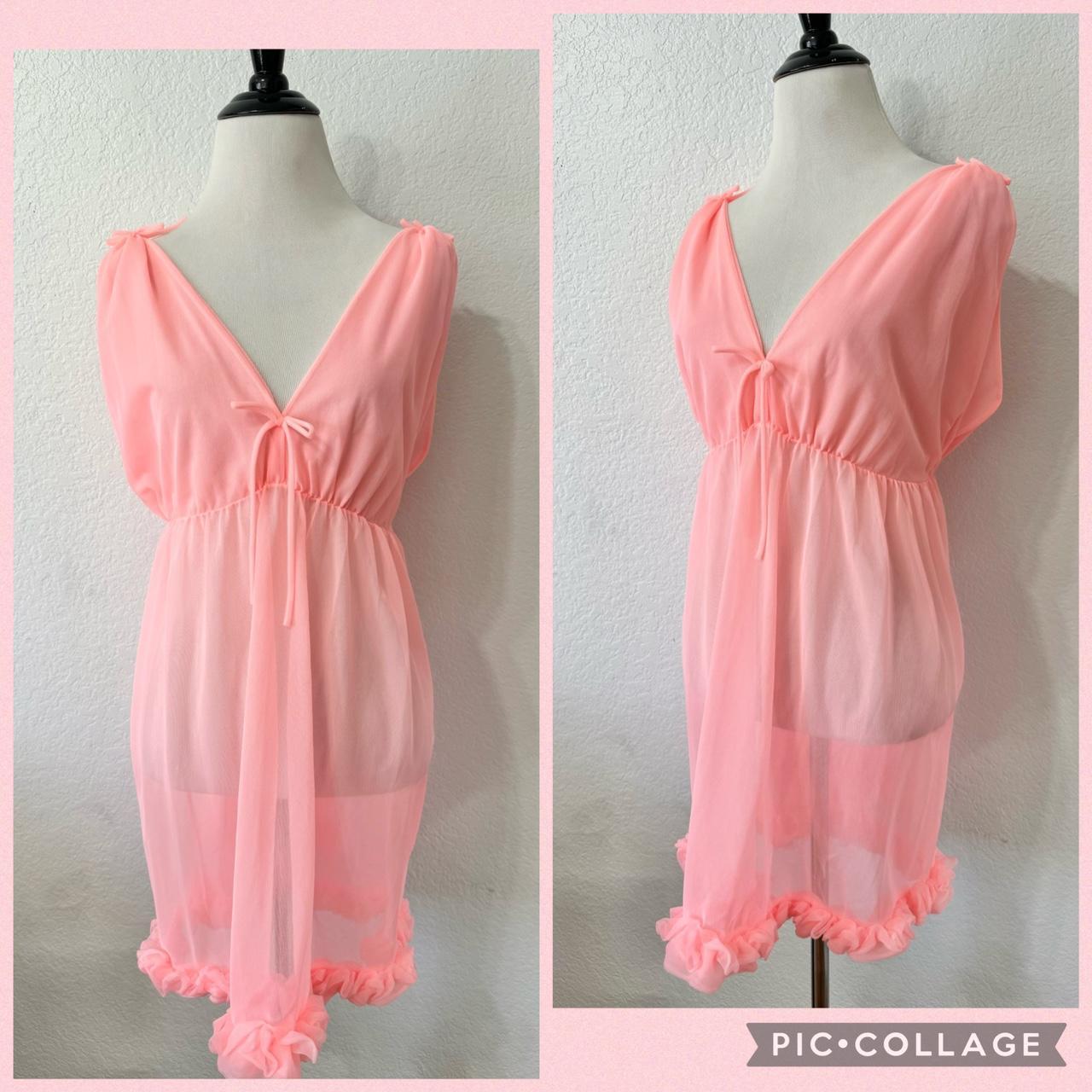 Vintage 60 s Ruffled Chiffon Babydoll Dress Super. Depop