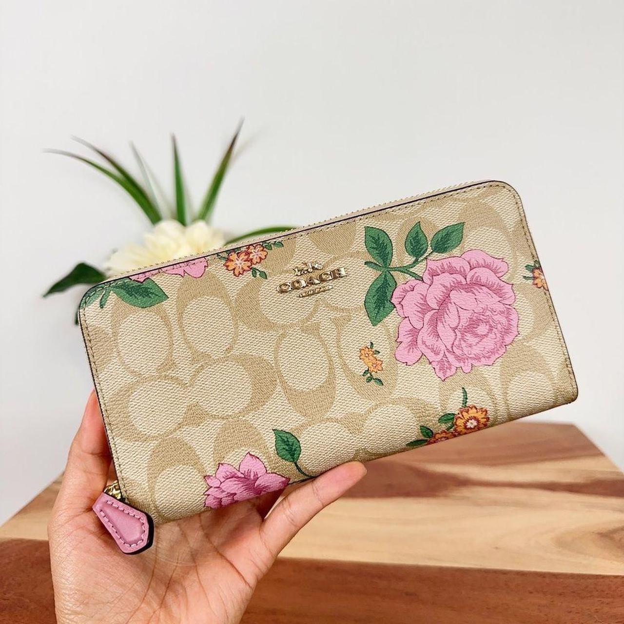 COACH®  Accordion Zip Wallet With Floral Print