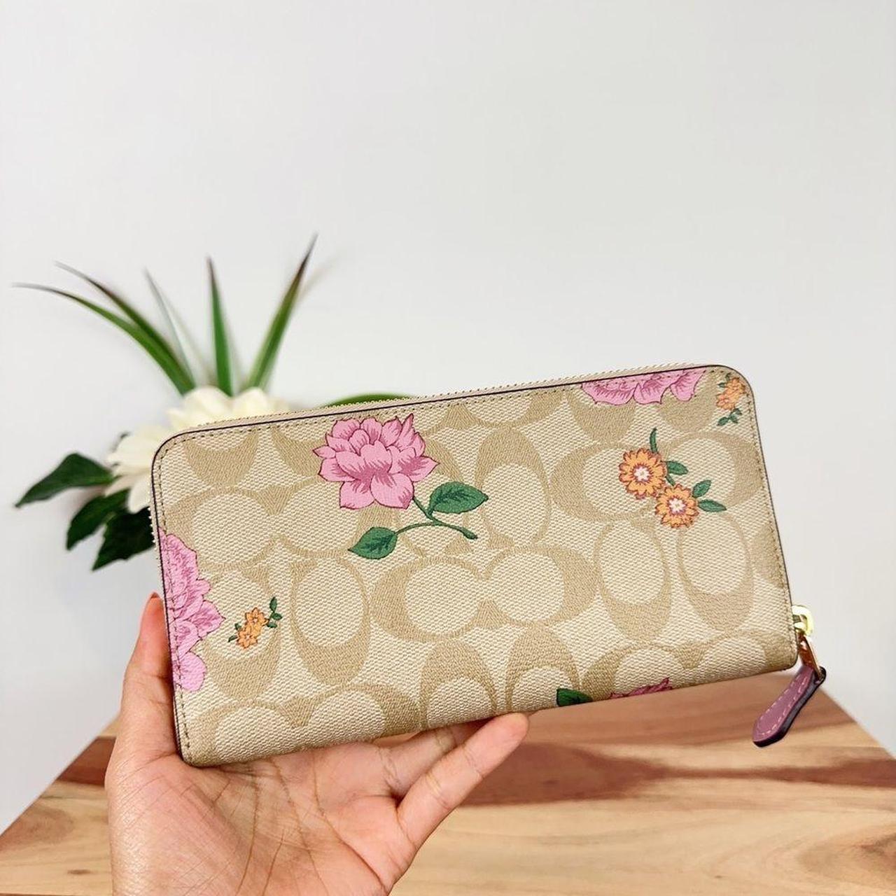 COACH®  Accordion Zip Wallet With Floral Print