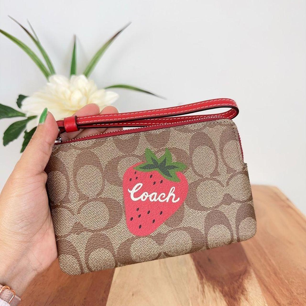 NWT Coach Strawberry Coin Case Bag - Depop