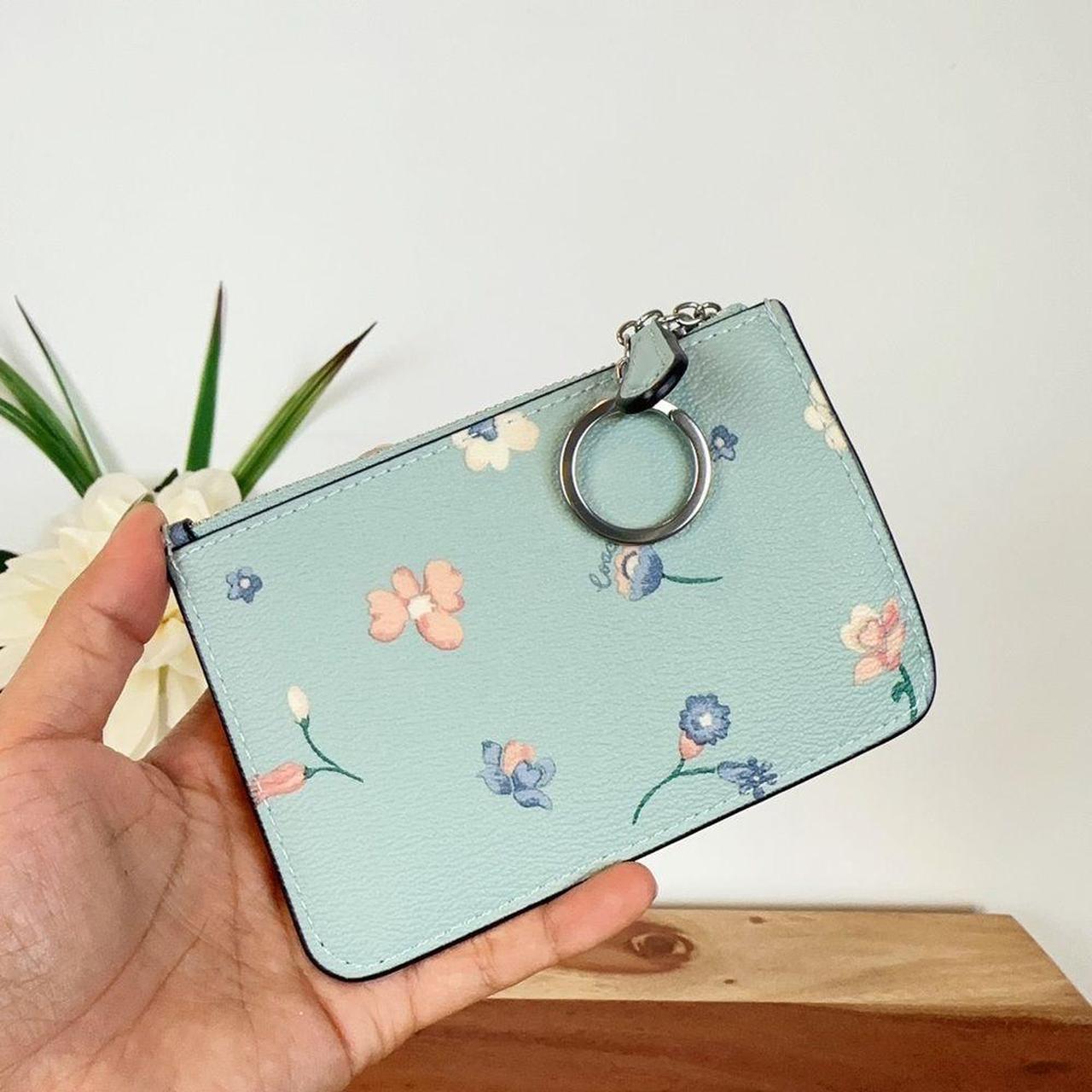 Coach, Accessories, Coach Key Pouch With Mystical Floral Print Light Blue