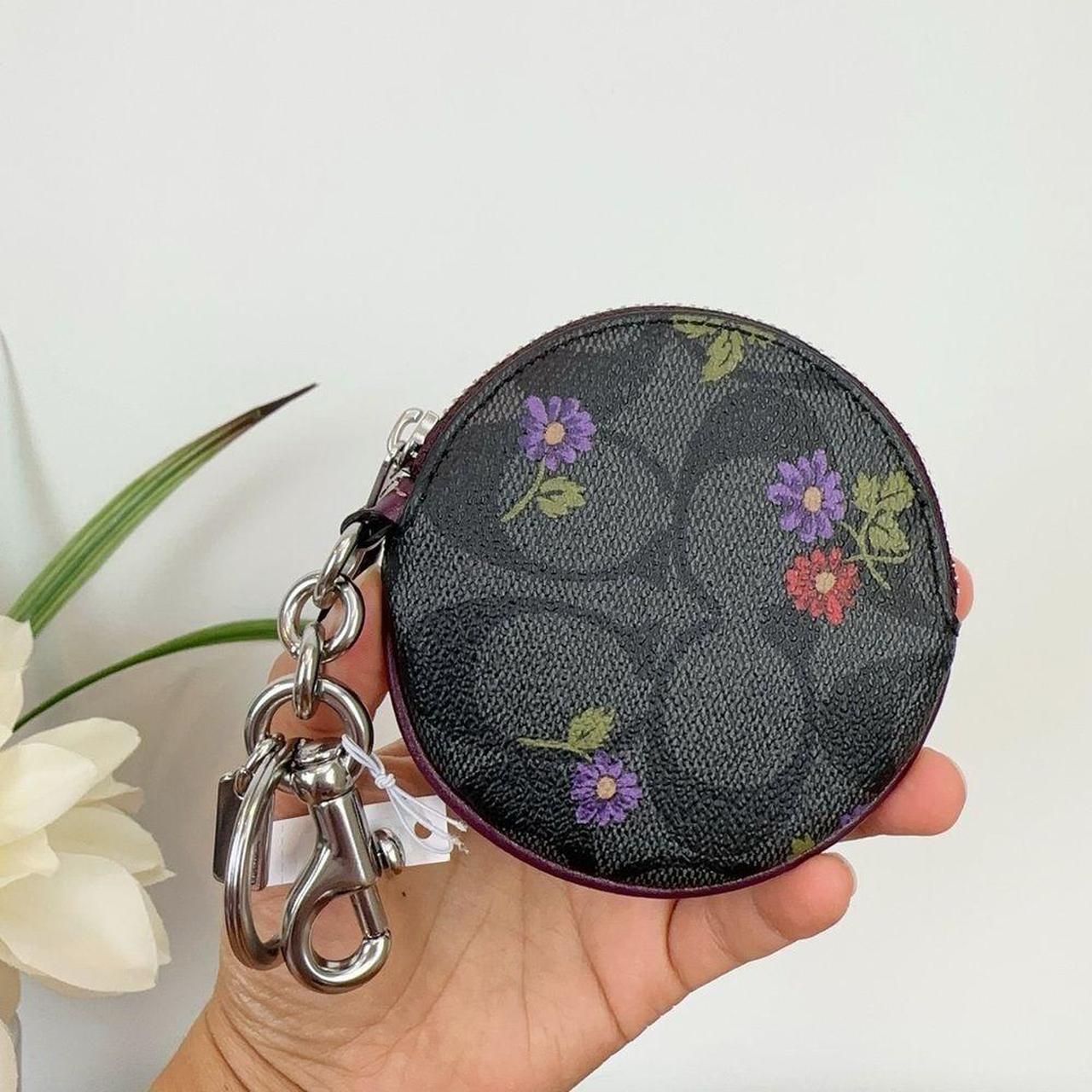 Authentic Coach Circular Coin Pouch In Signature Canvas Charm Black Brown  89987 for sale online | eBay